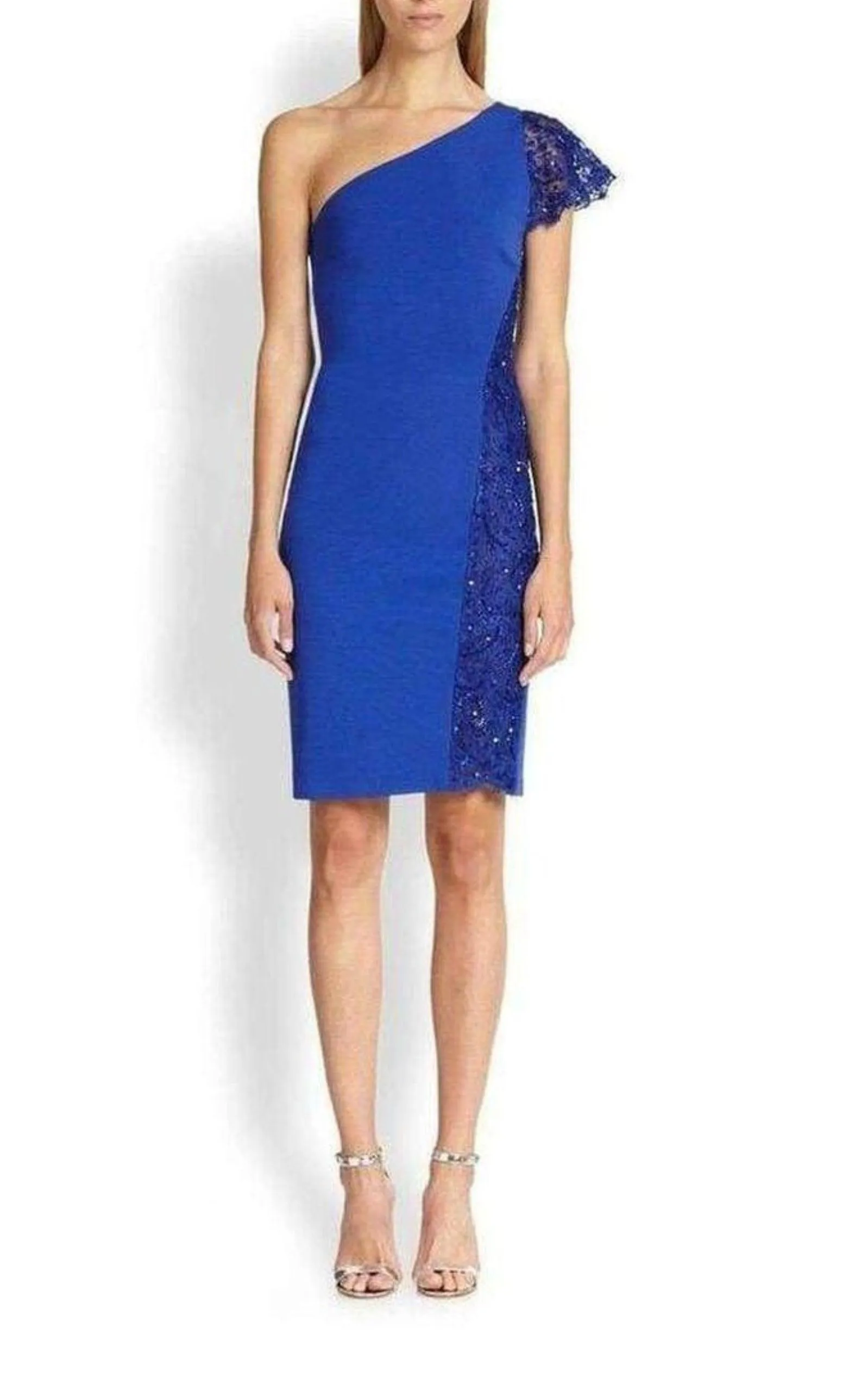 Cobalt Blue One Shoulder Silk Blend Dress sold by Runaway Catalog product image thumbnail 2