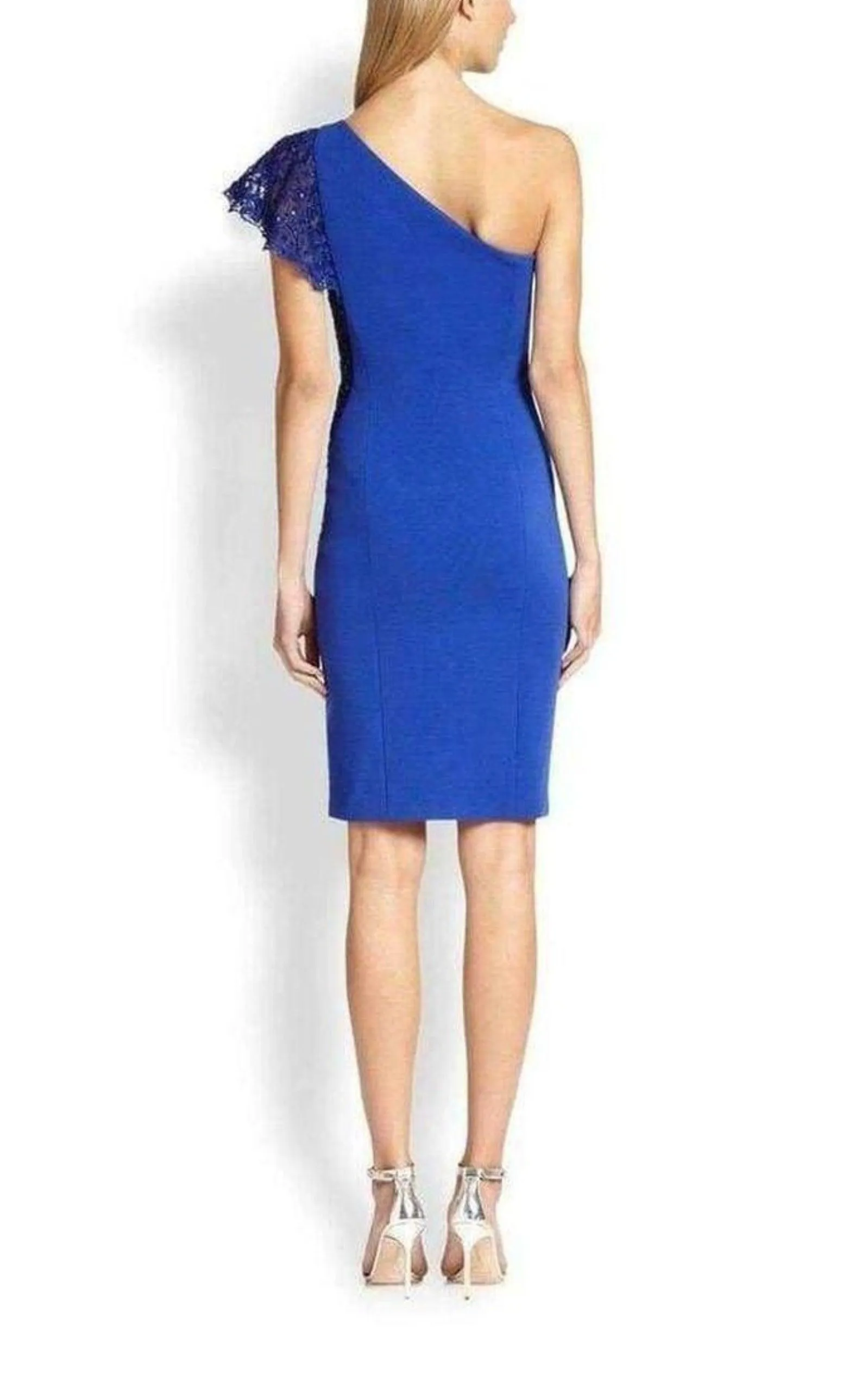Cobalt Blue One Shoulder Silk Blend Dress sold by Runaway Catalog product image thumbnail 3