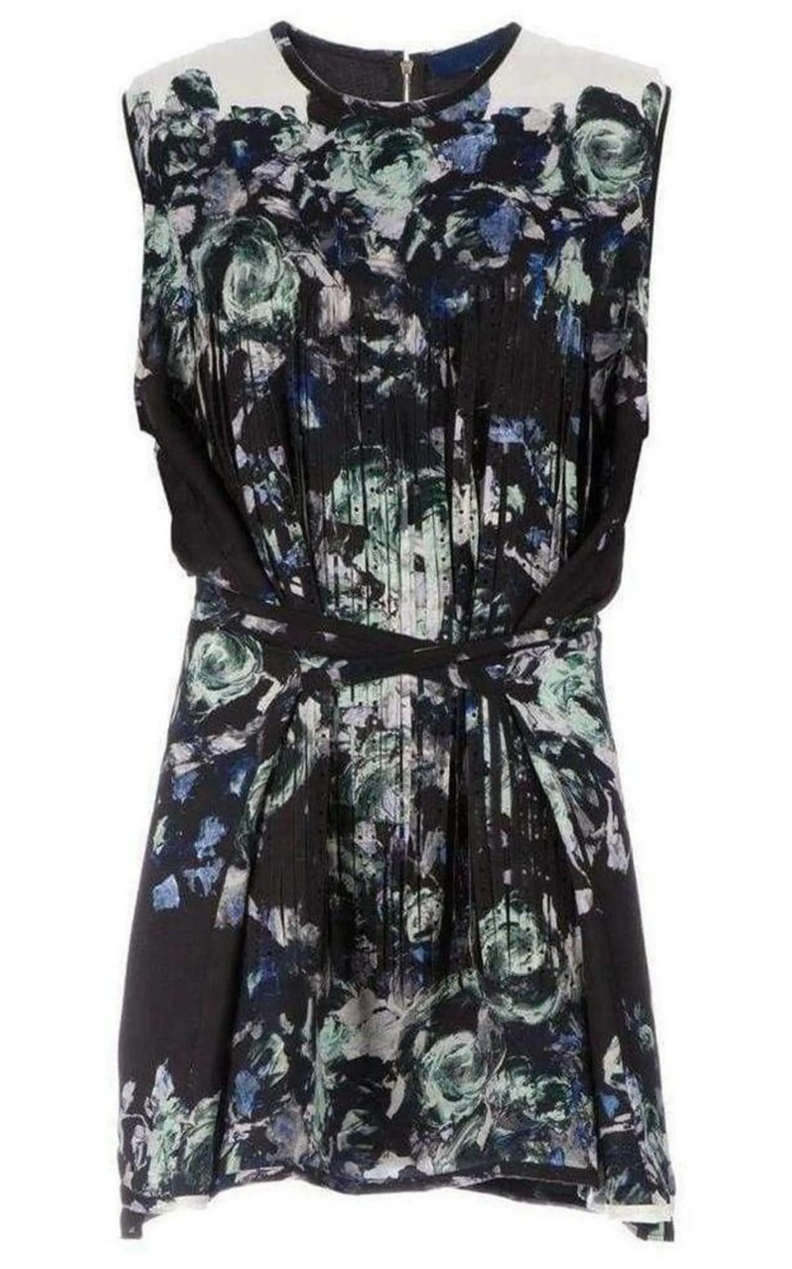 Floral Printed Fringe Silk Dress sold by Runaway Catalog