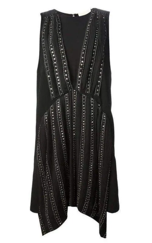 Black Embellished Silk Cocktail Dress sold by Runaway Catalog