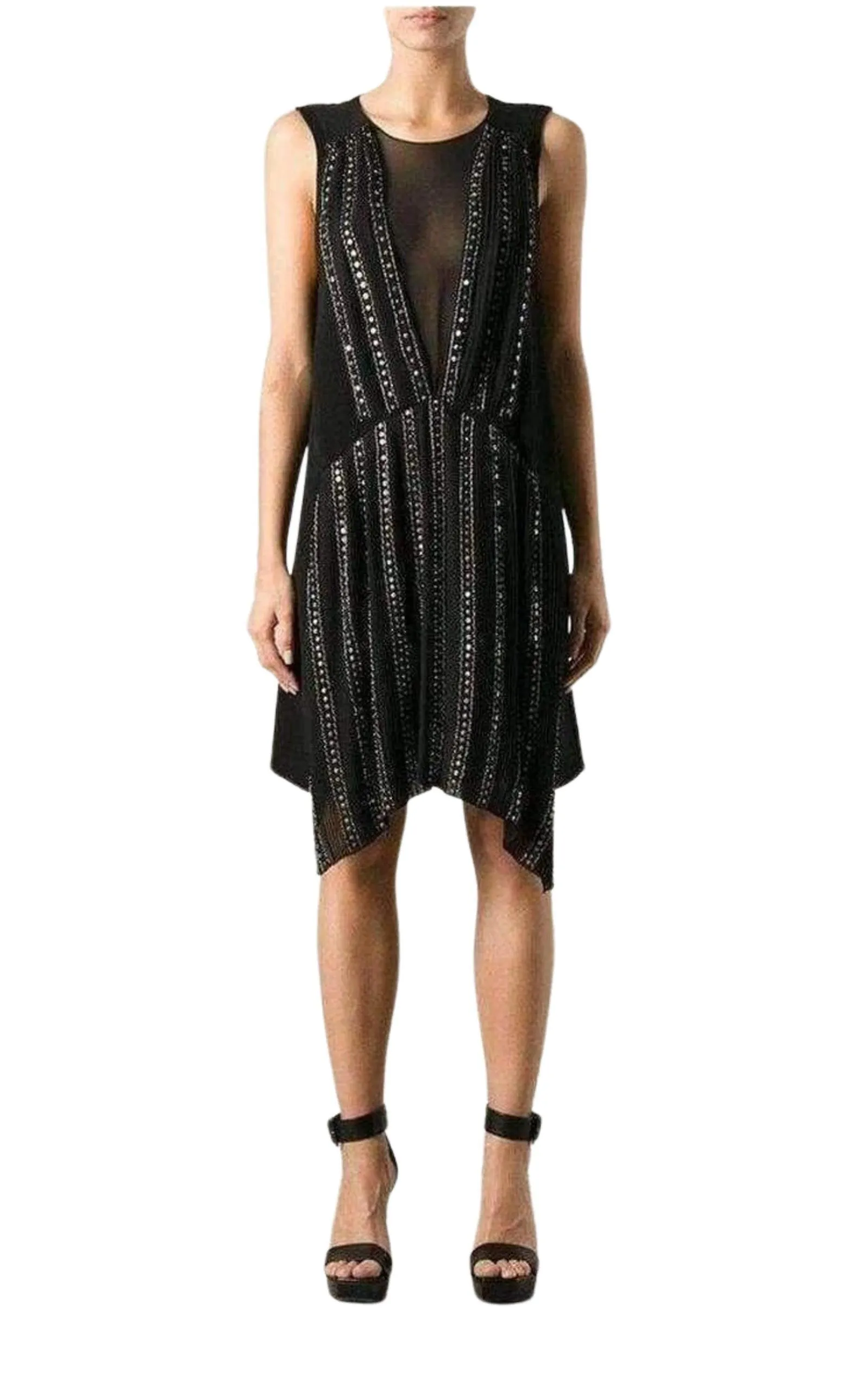 Black Embellished Silk Cocktail Dress sold by Runaway Catalog product image thumbnail 3