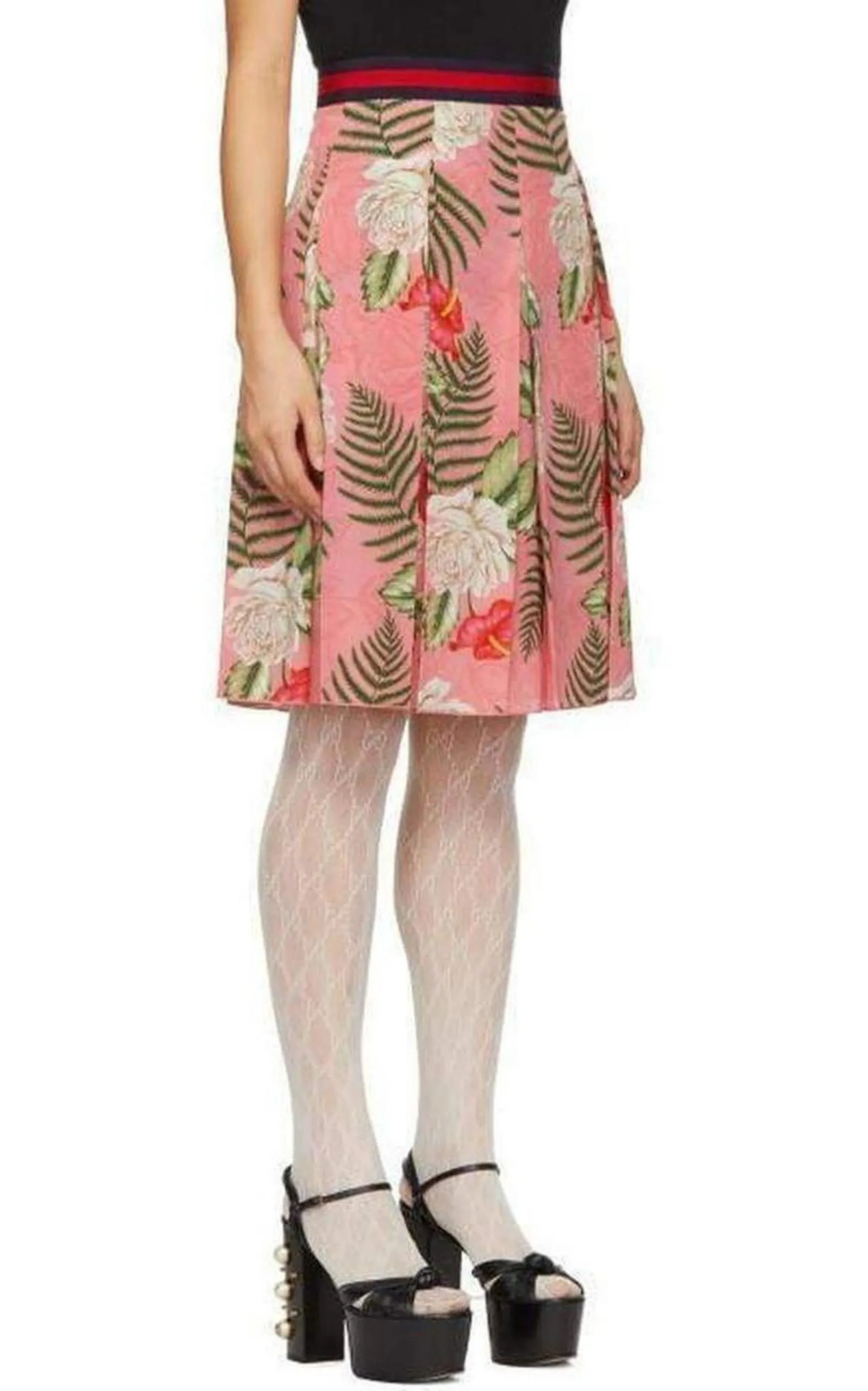 Pink Floral Pleated Mini Skirt sold by Runaway Catalog product image thumbnail 2