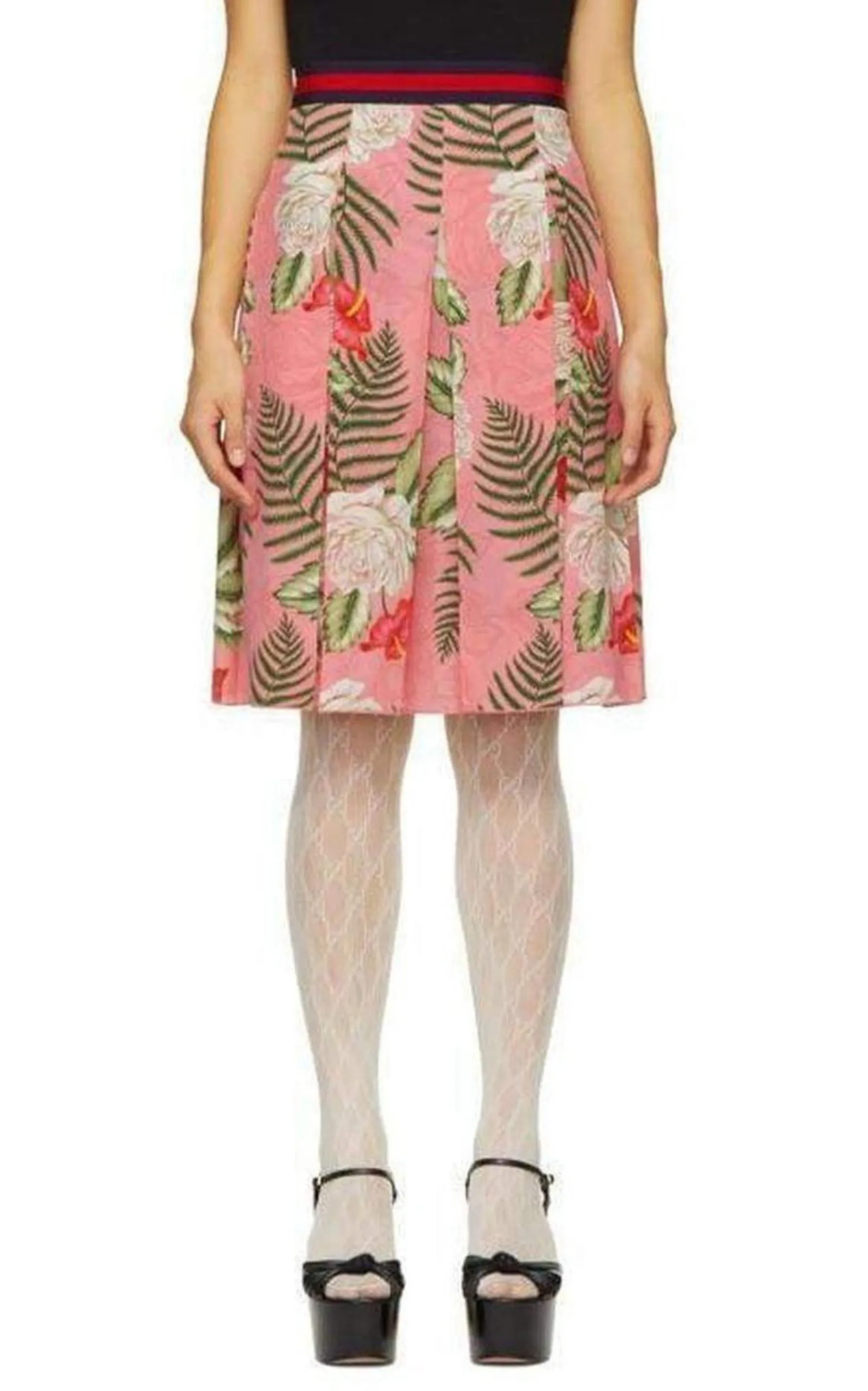 Pink Floral Pleated Mini Skirt sold by Runaway Catalog product image thumbnail 4