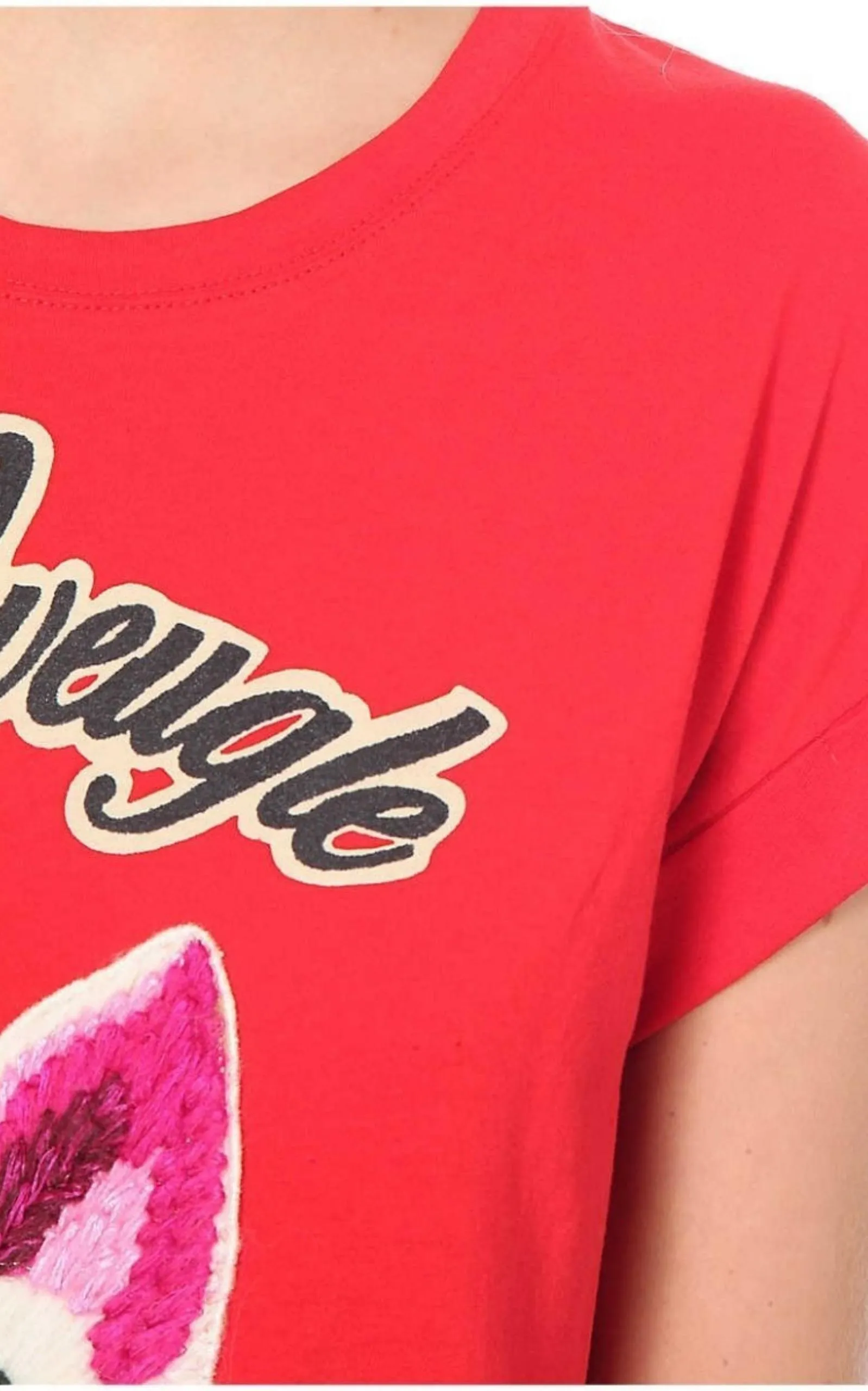 Cat Embroidered Cotton T-shirt sold by Runaway Catalog product image thumbnail 5