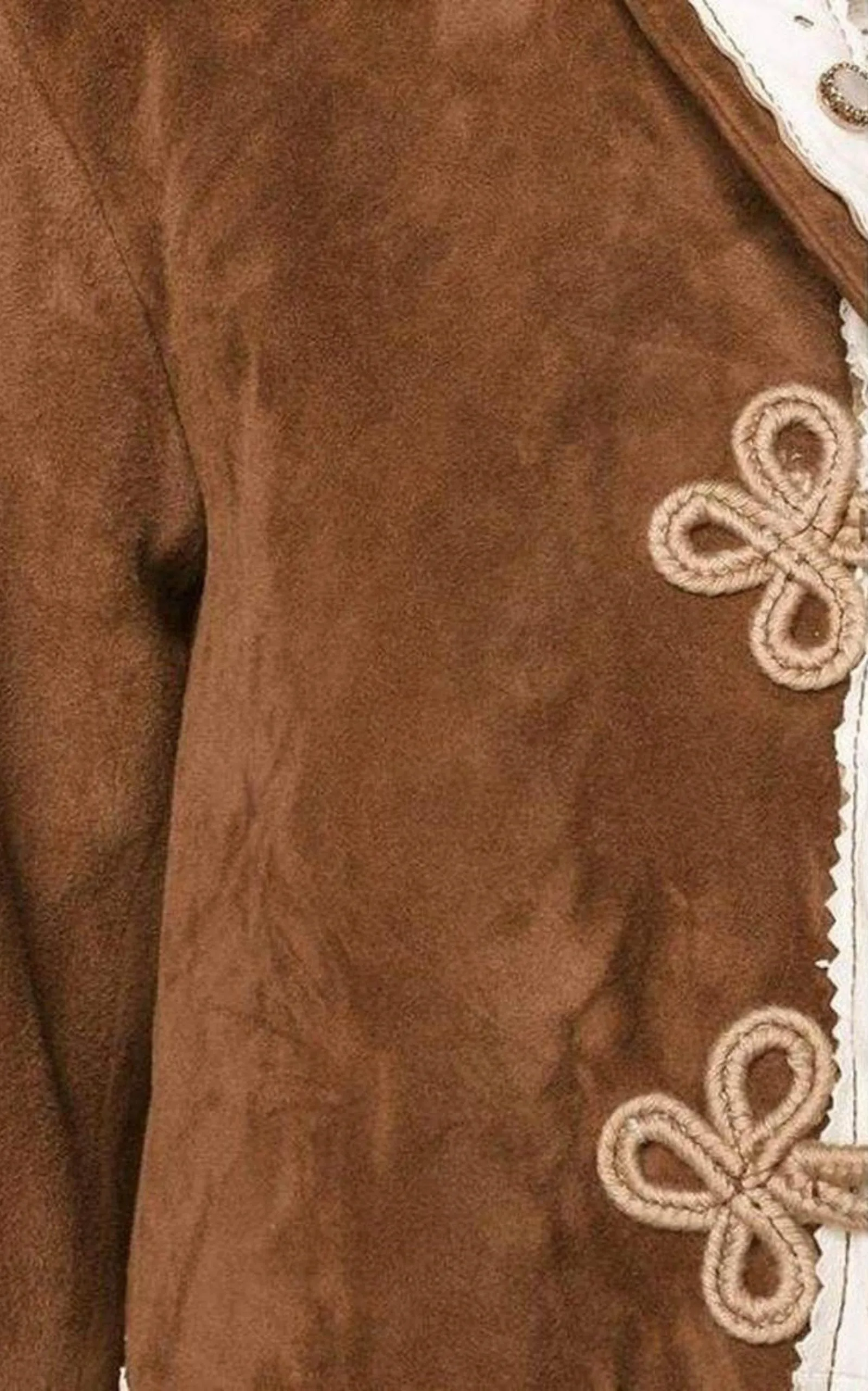 Brown Suede Embroidered Jacket sold by Runaway Catalog product image thumbnail 4