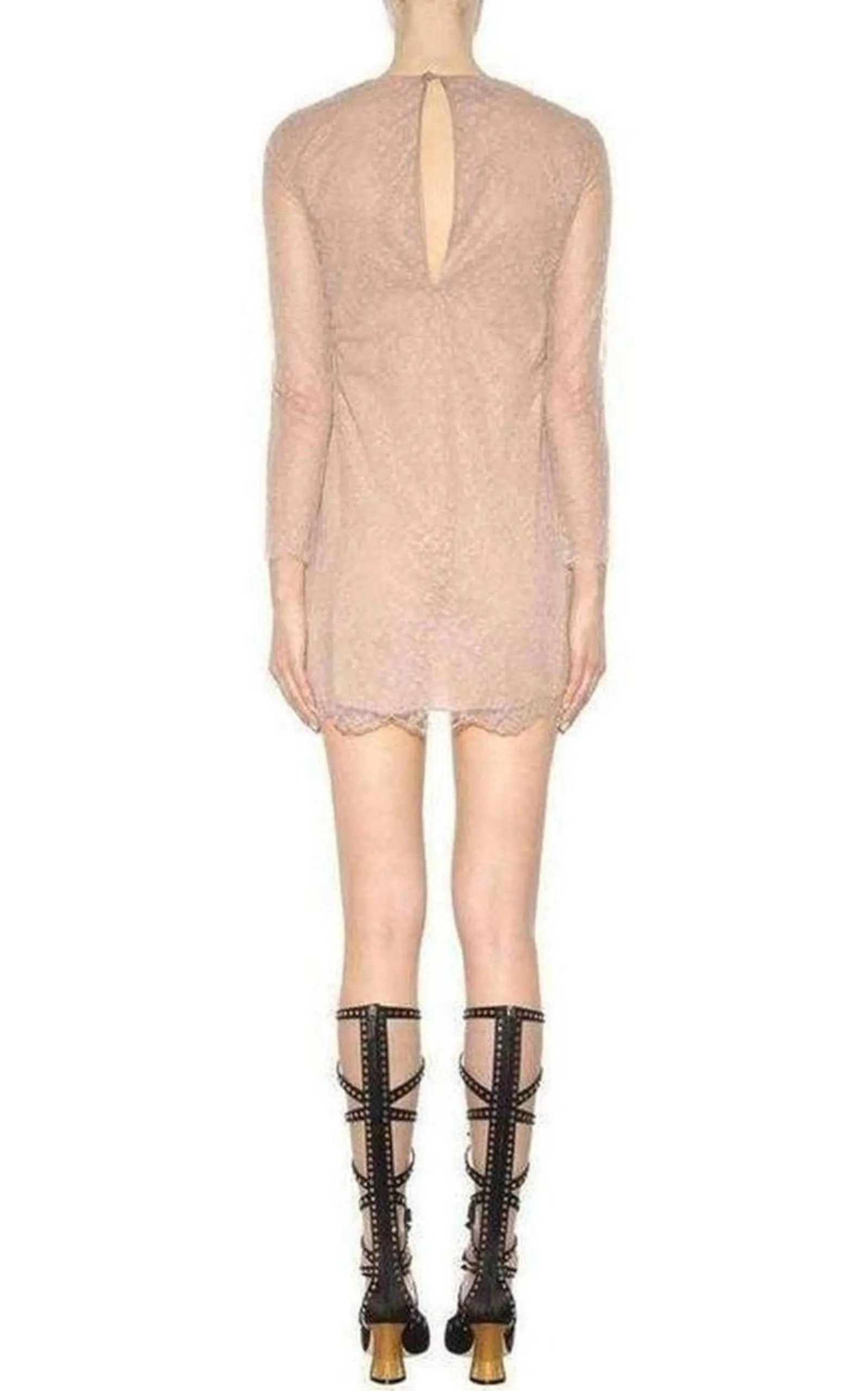 Nude Lace Embroidered Dress sold by Runaway Catalog product image thumbnail 4