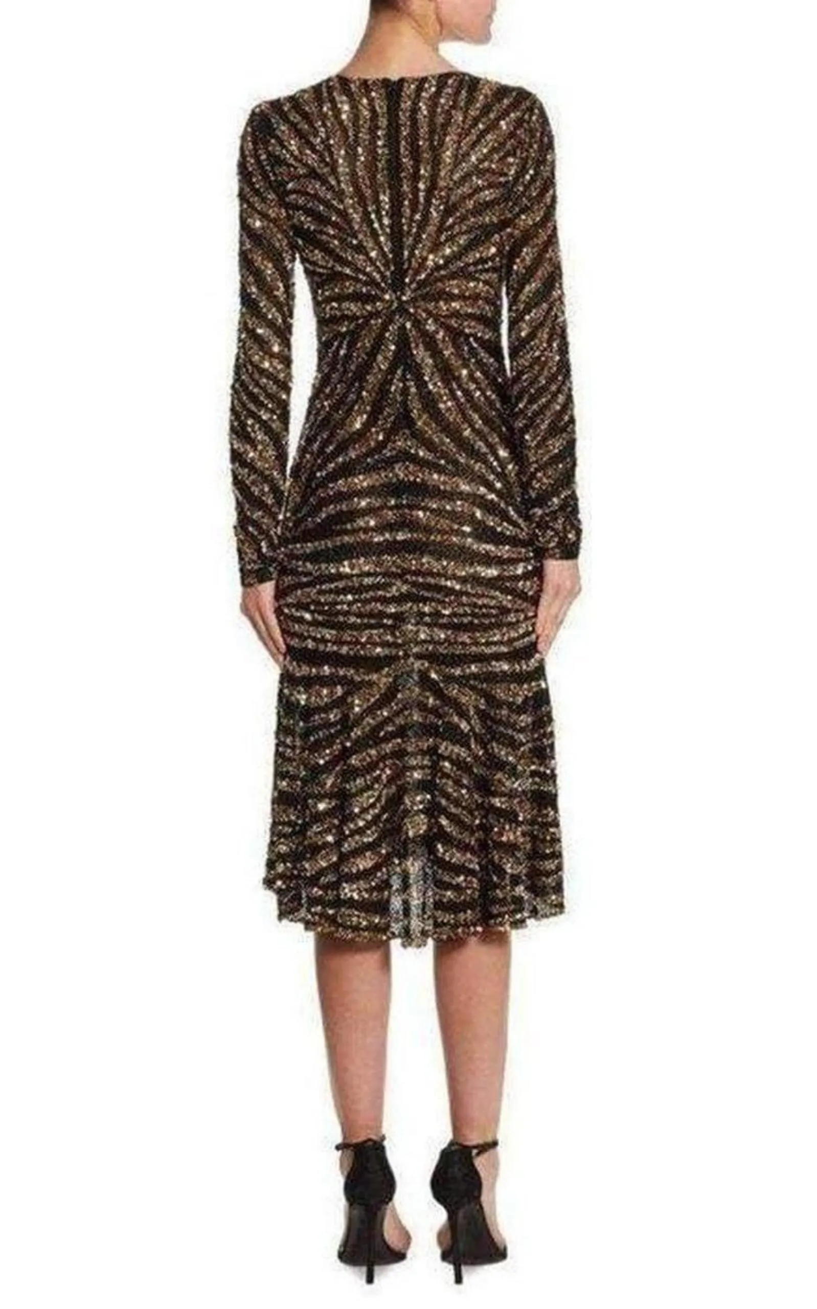 Sequin V-Neck Fitted Cocktail Dress sold by Runaway Catalog product image thumbnail 3