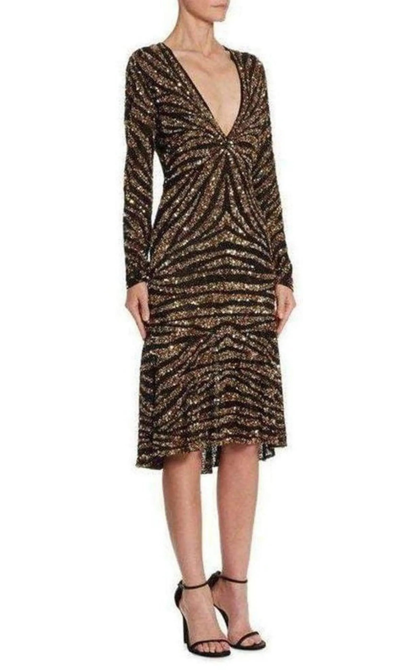 Sequin V-Neck Fitted Cocktail Dress sold by Runaway Catalog product image thumbnail 2