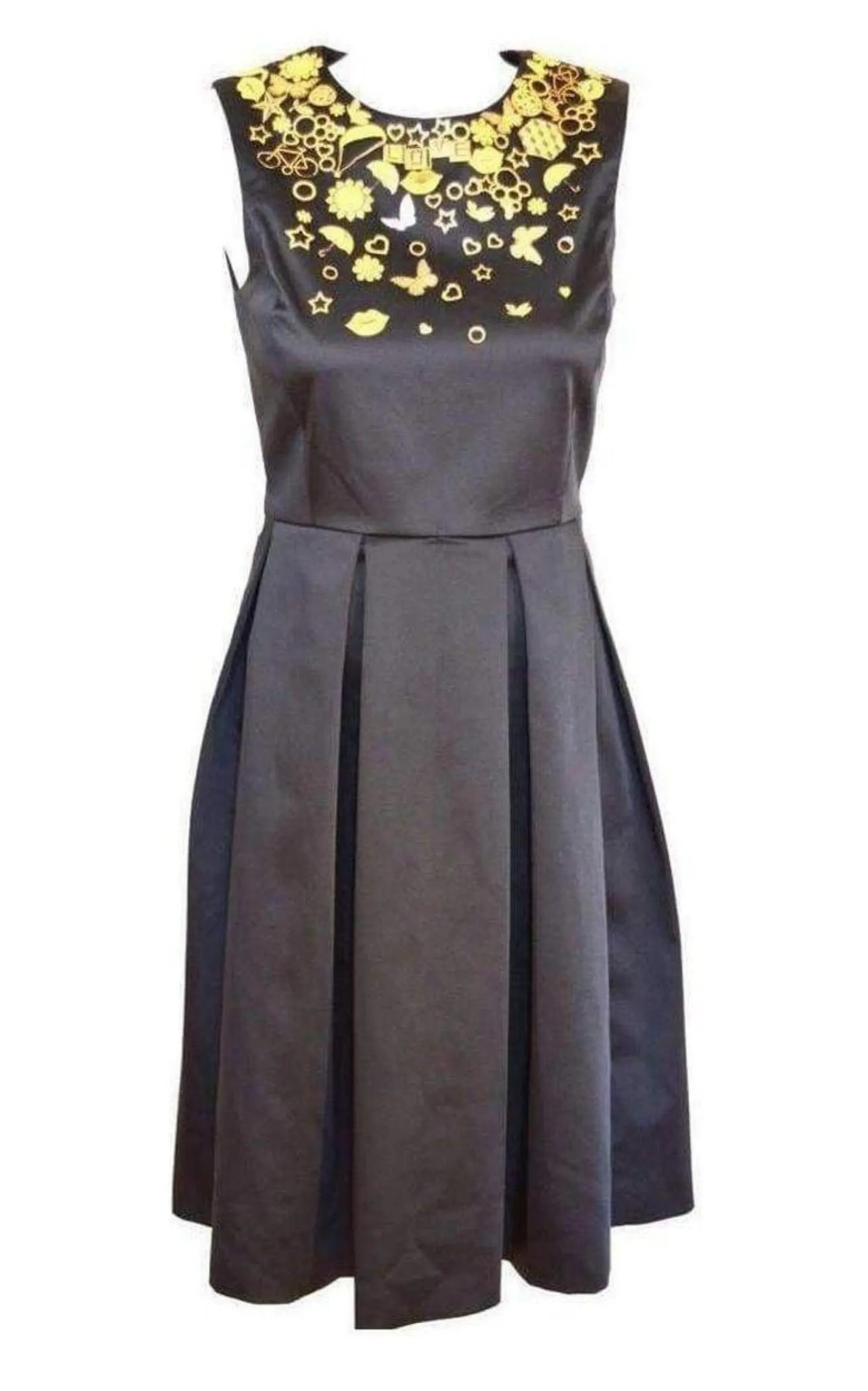 Black Gold Embellished Details Dress sold by Runaway Catalog