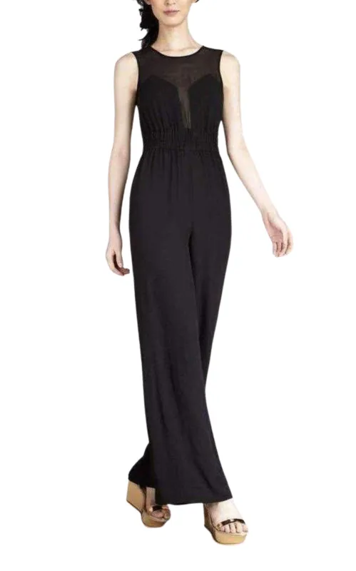 Kiara Black Silk Sleeveless Jumpsuit sold by Runaway Catalog