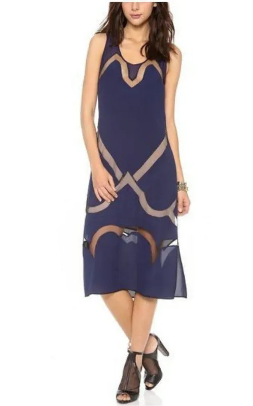 Magdalena Silk Sheer Insert Dress made by BCBGMaxAzria
