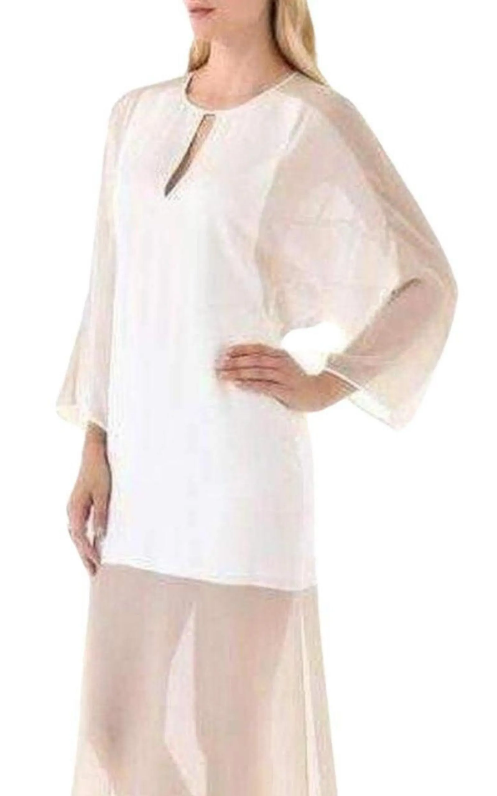 Sheer Chiffon Panels Silk Dress sold by Runaway Catalog product image thumbnail 3