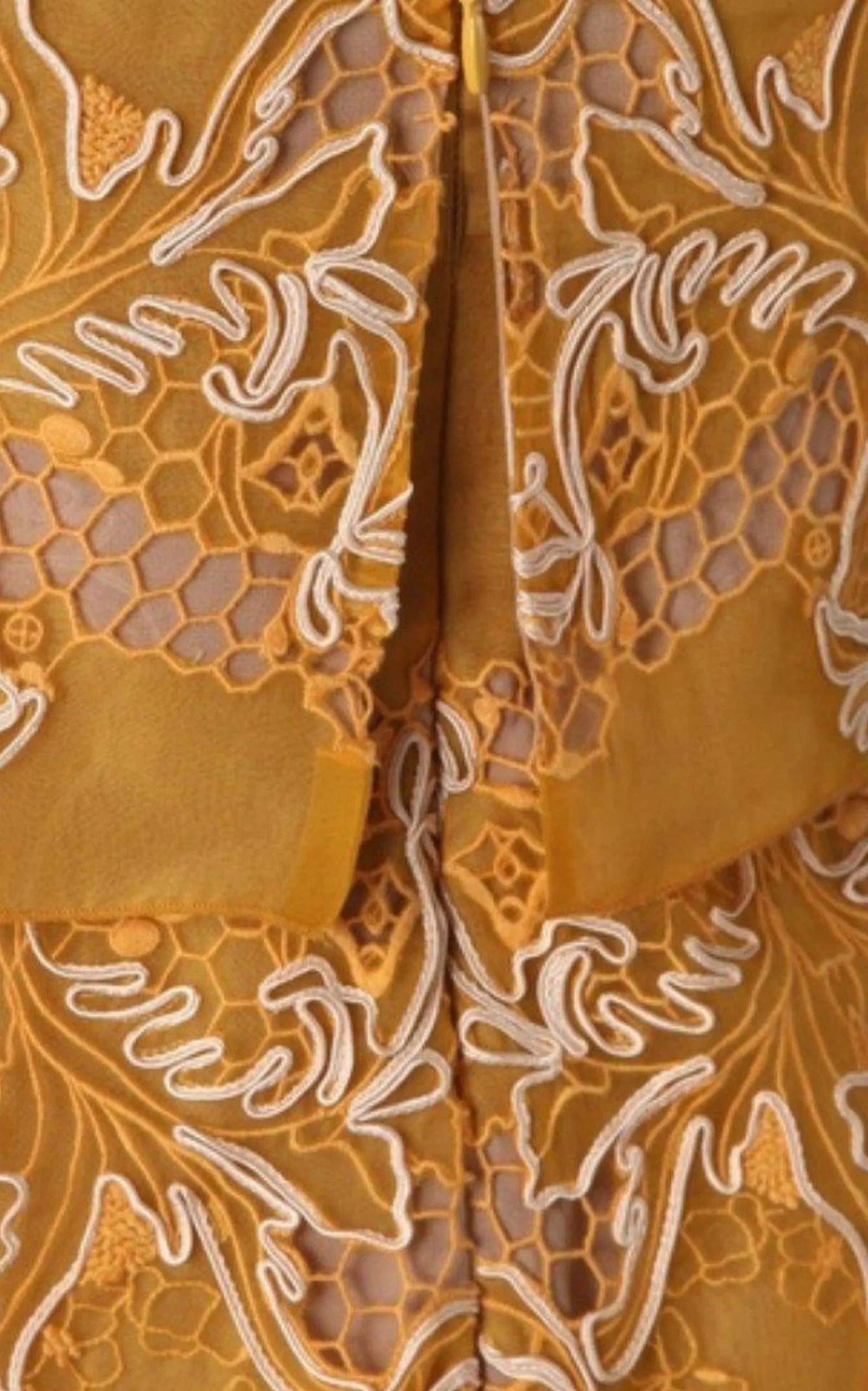 Strapless Yellow Lace Silk Dress sold by Runaway Catalog product image thumbnail 5