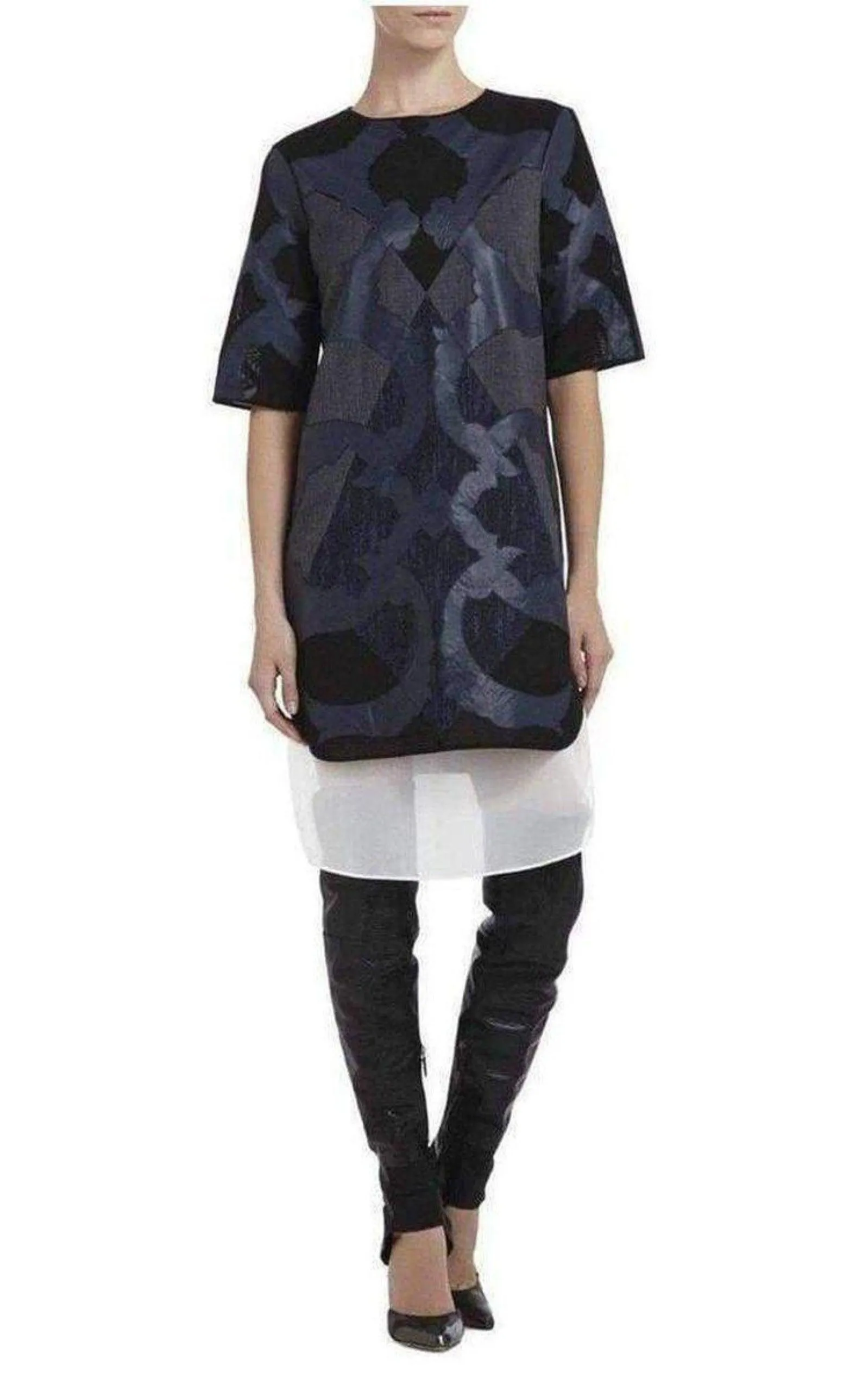 Runway Blue Faux Leather Patch Luella Tunic Dress sold by Runaway Catalog product image thumbnail 3