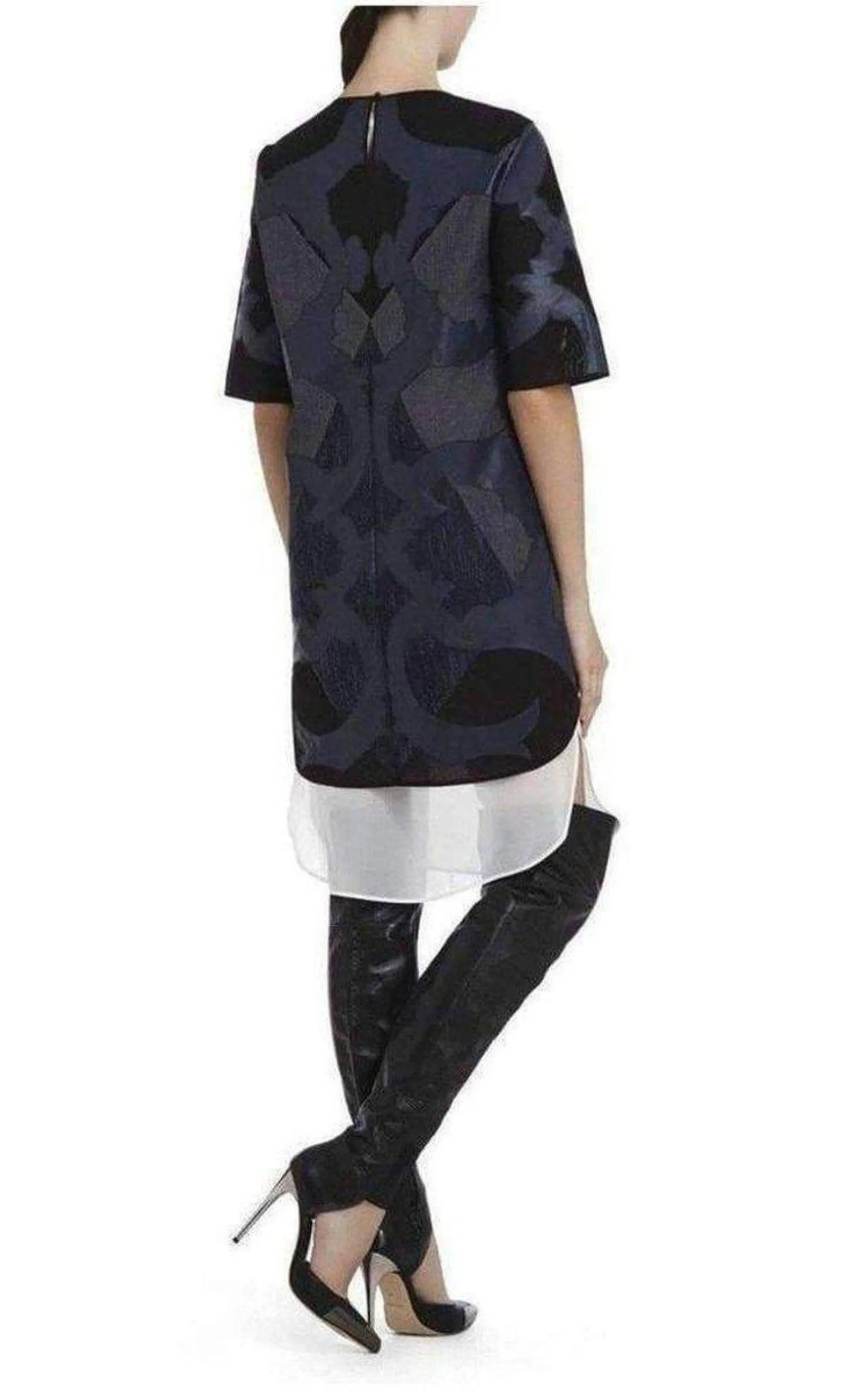 Runway Blue Faux Leather Patch Luella Tunic Dress sold by Runaway Catalog product image thumbnail 4