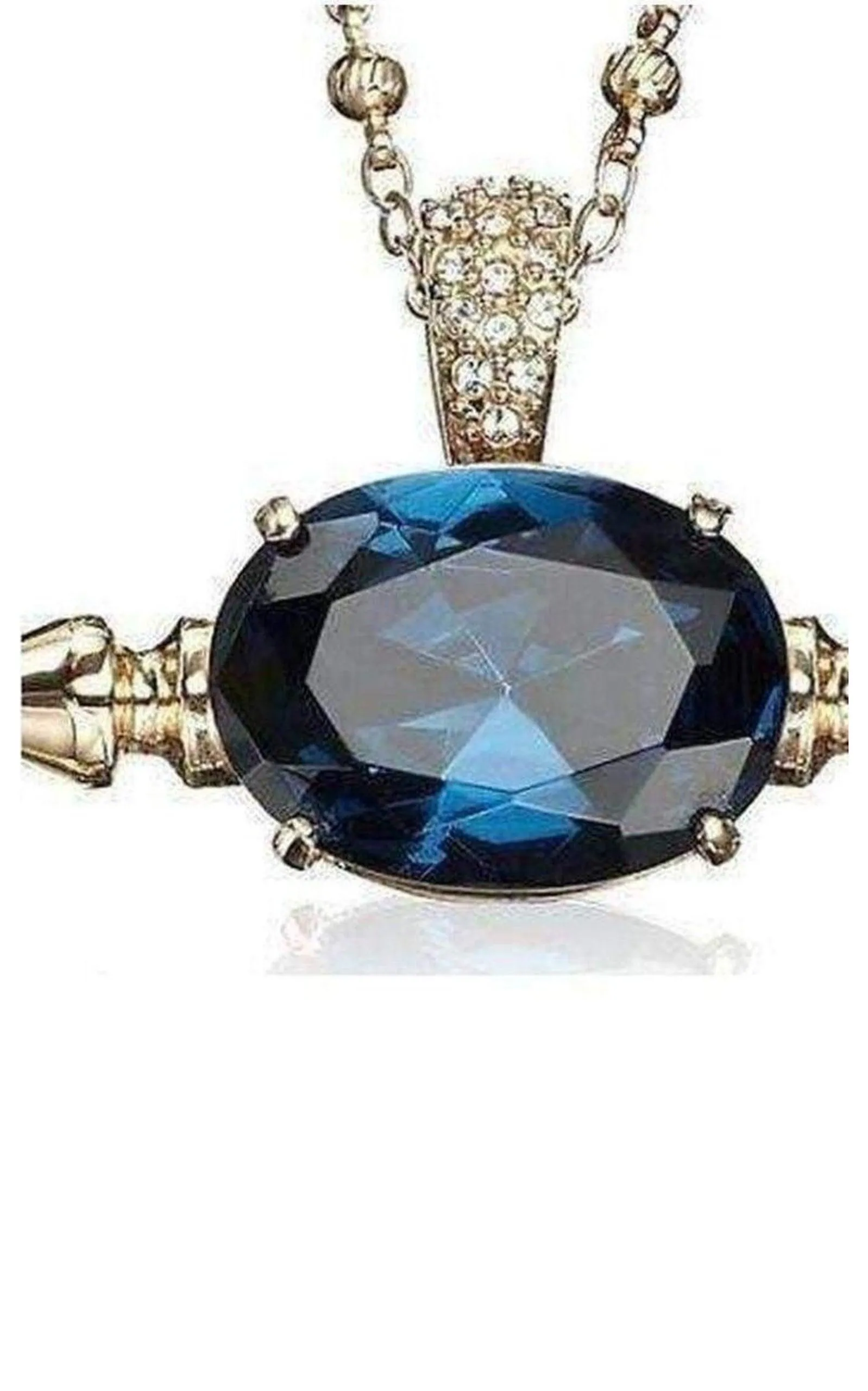 Spike and Oval Blue Crystal Necklace sold by Runaway Catalog product image thumbnail 3