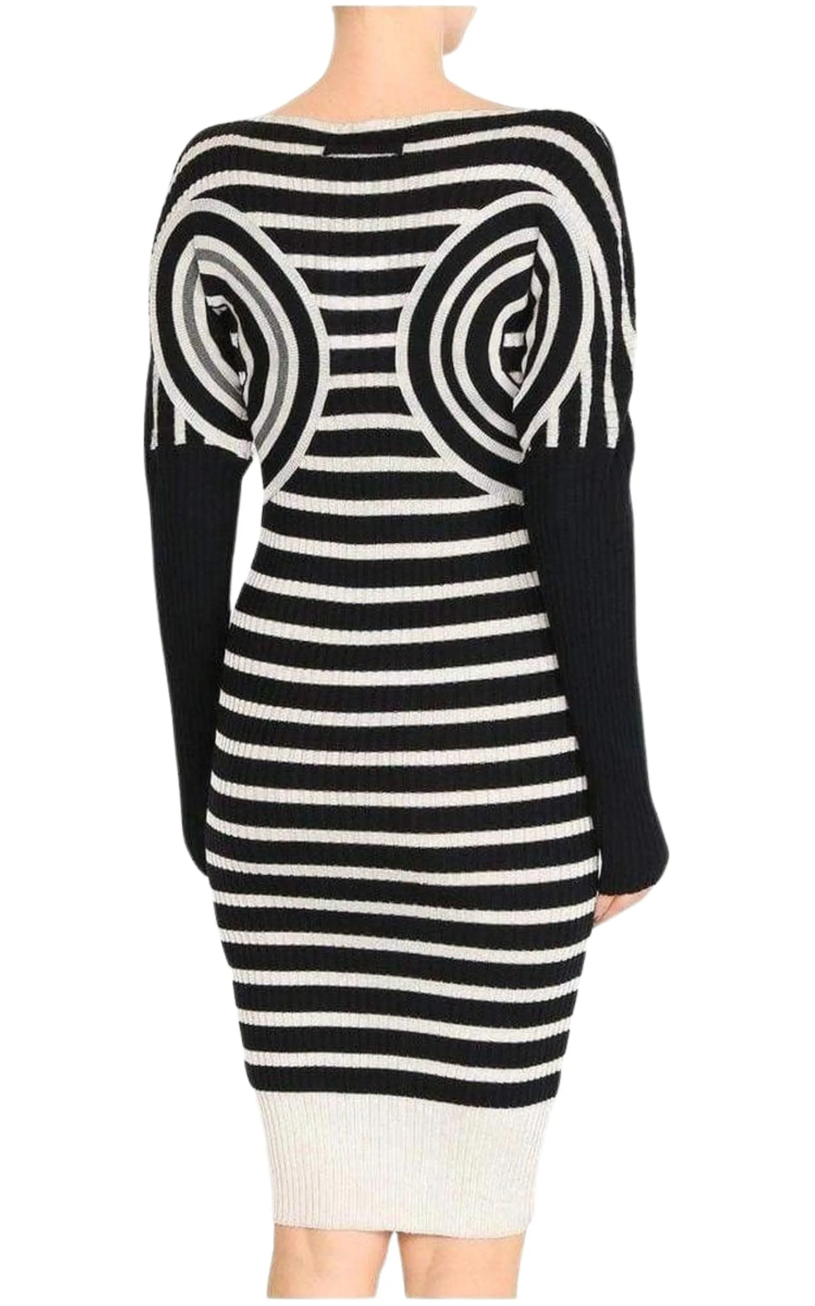 Mixed Wool Striped Optical Illusion Dress sold by Runaway Catalog product image thumbnail 4