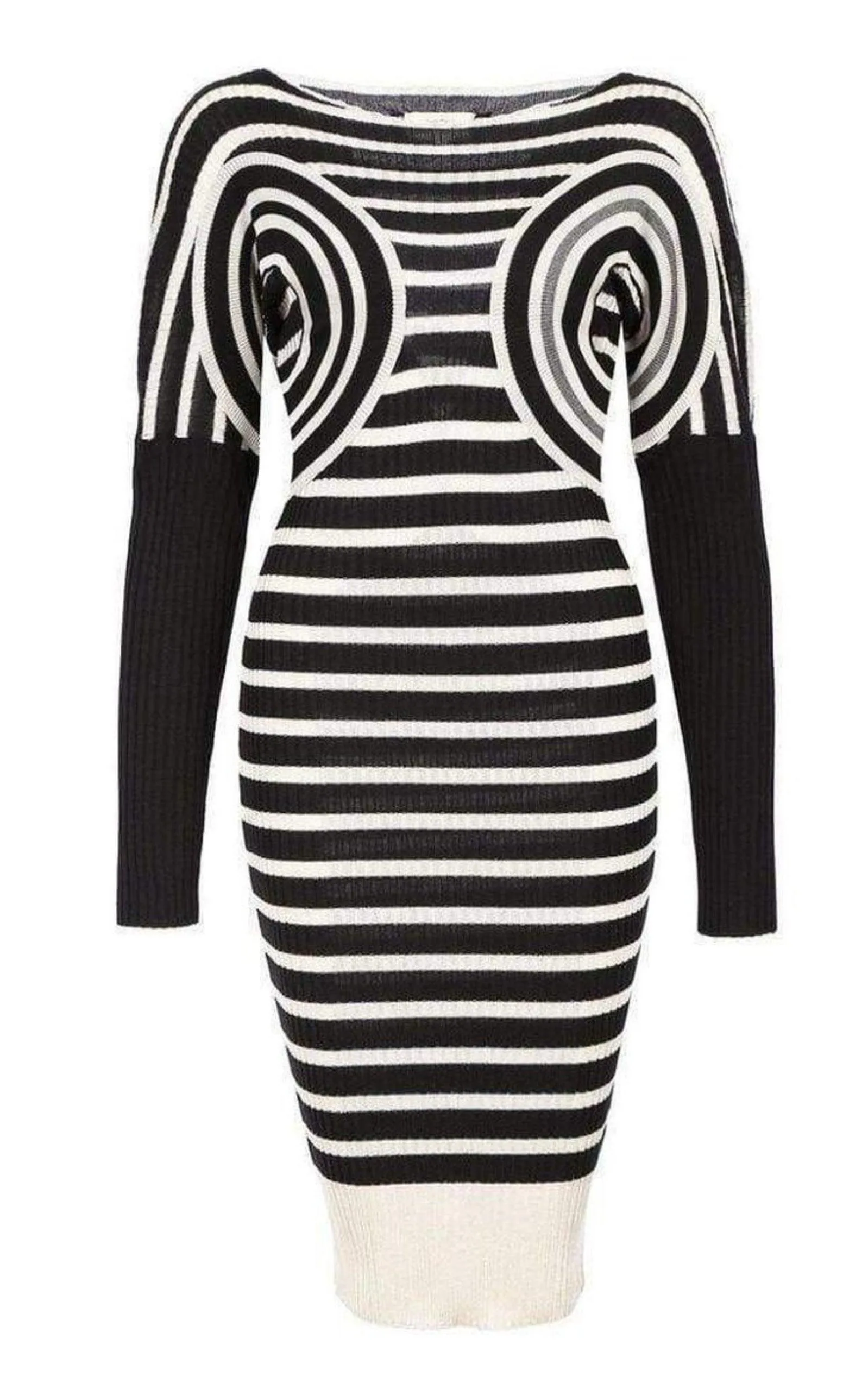 Mixed Wool Striped Optical Illusion Dress sold by Runaway Catalog
