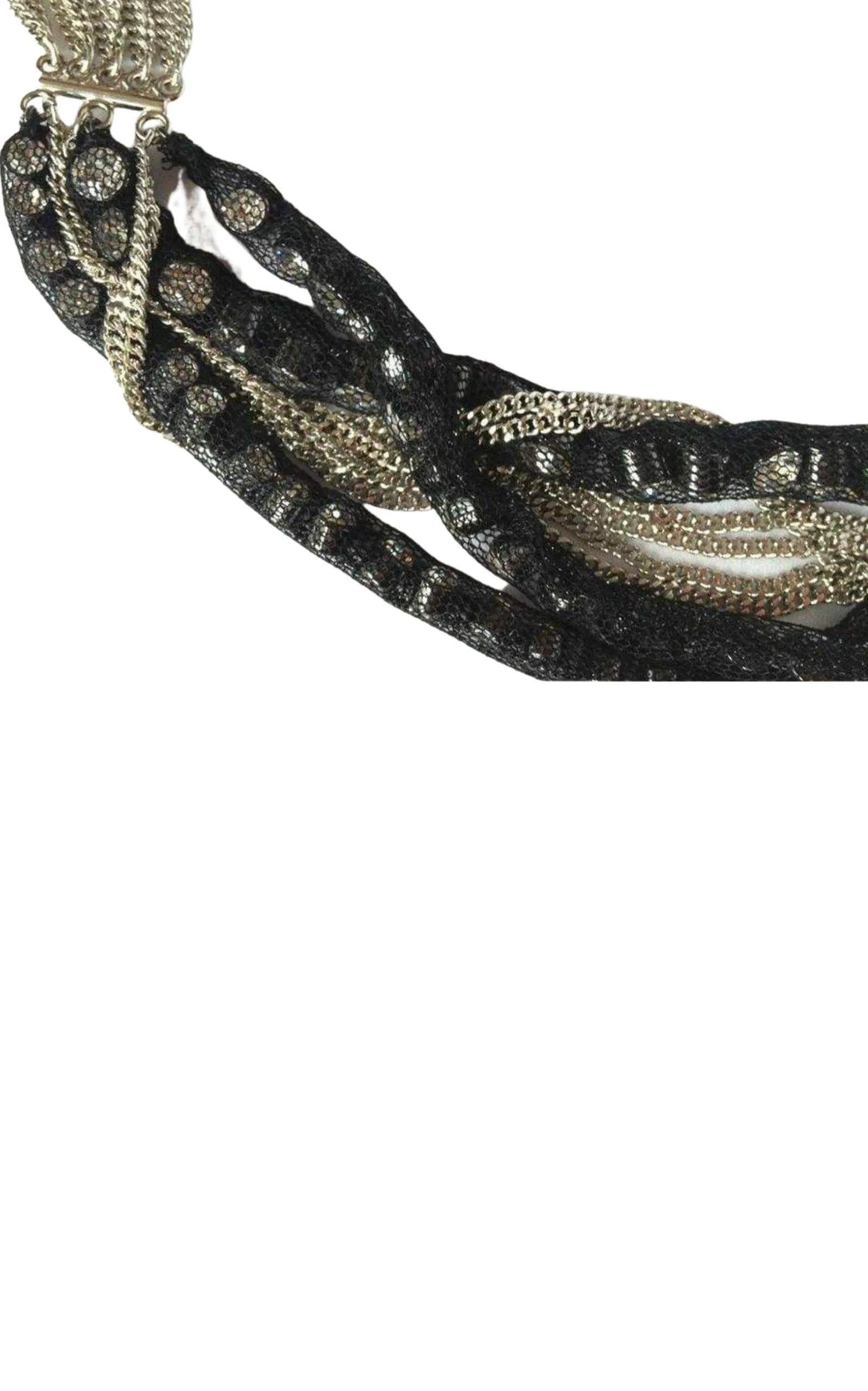 Braided Silver Multiple Chain Necklace sold by Runaway Catalog product image thumbnail 2