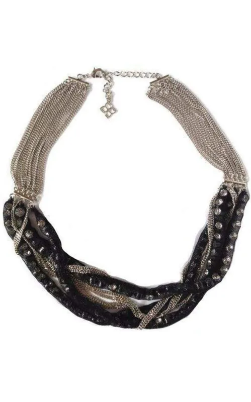 Braided Silver Multiple Chain Necklace sold by Runaway Catalog