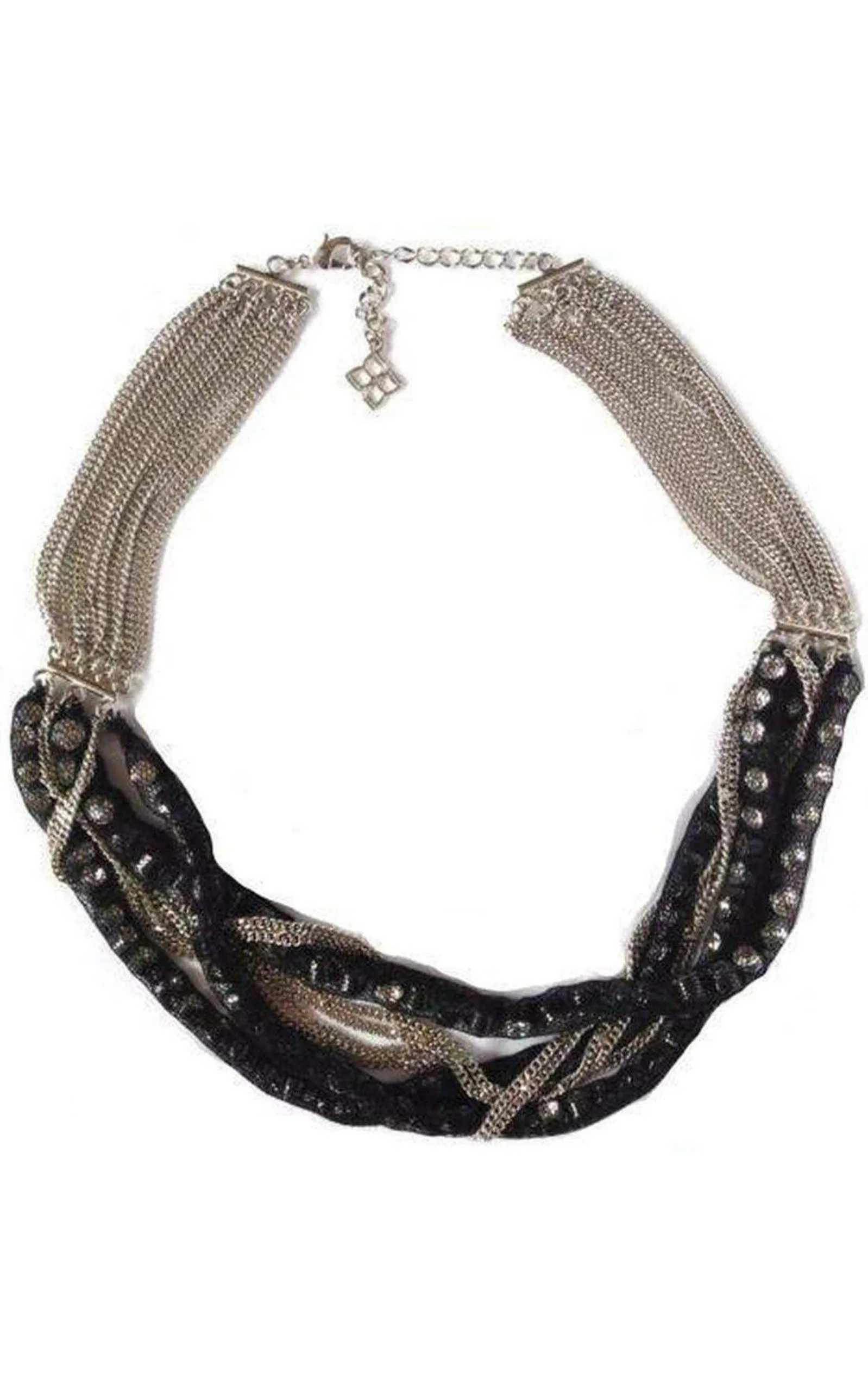 Braided Silver Multiple Chain Necklace sold by Runaway Catalog
