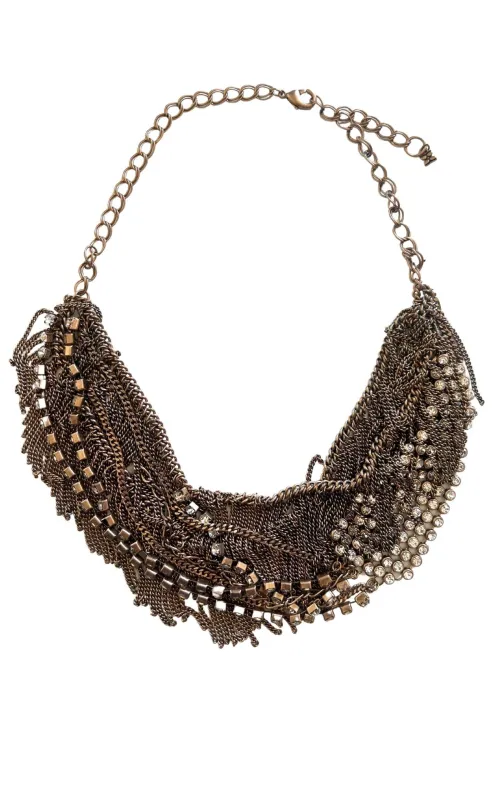 Rhinestone Fringe Necklace made by BCBGMaxAzria
