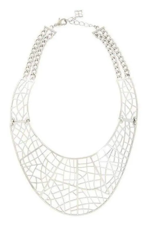 Silver Filigree Plate Necklace made by BCBGMaxAzria