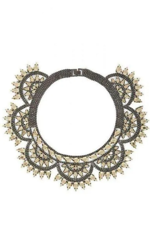 Metal-Spike Bib Necklace sold by Runaway Catalog