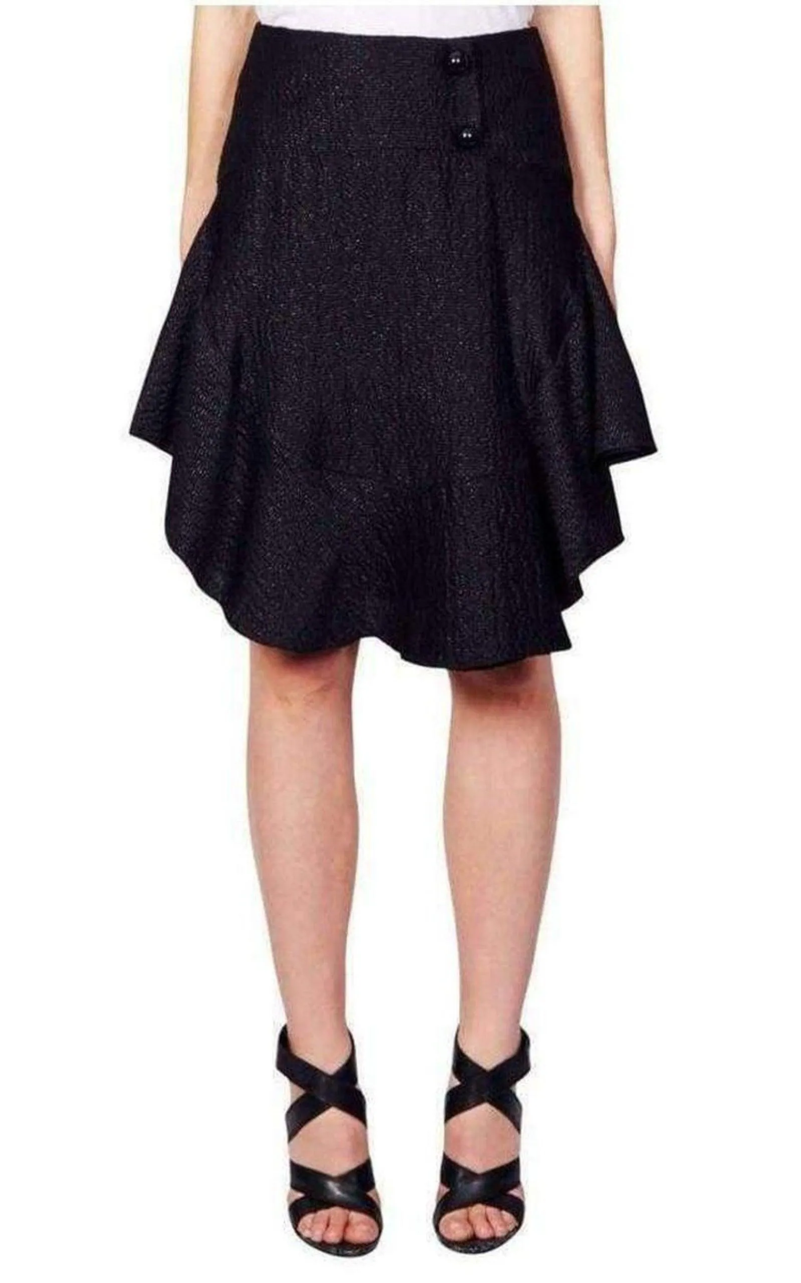Wavy Shiny Black Jacquard Skirt sold by Runaway Catalog product image thumbnail 3
