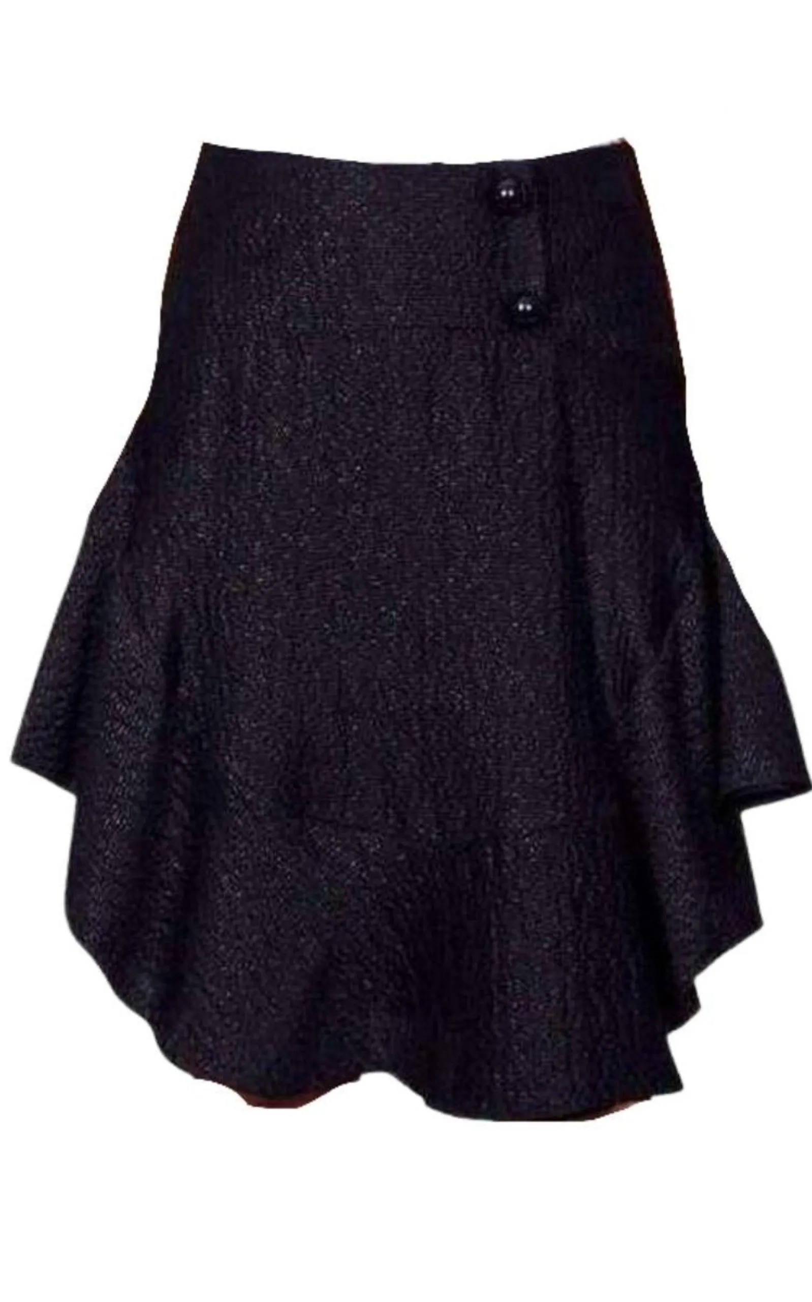 Wavy Shiny Black Jacquard Skirt sold by Runaway Catalog