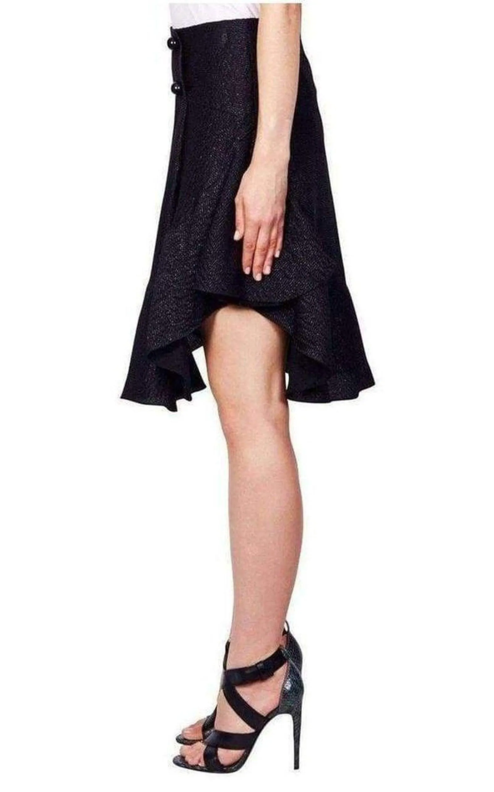 Wavy Shiny Black Jacquard Skirt sold by Runaway Catalog product image thumbnail 4