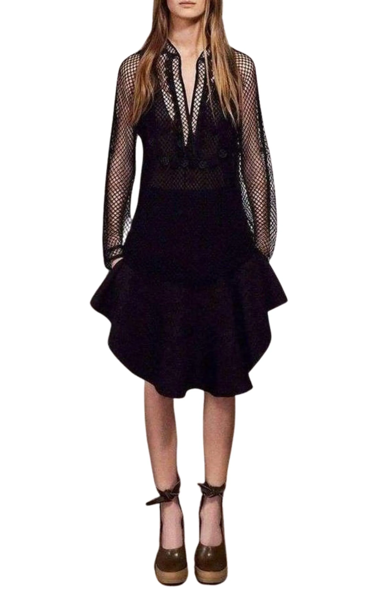 Wavy Shiny Black Jacquard Skirt sold by Runaway Catalog product image thumbnail 2