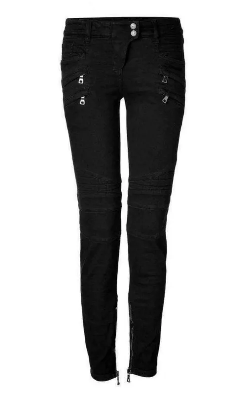 Jeans Low Rise Black Biker Jeans sold by Runaway Catalog