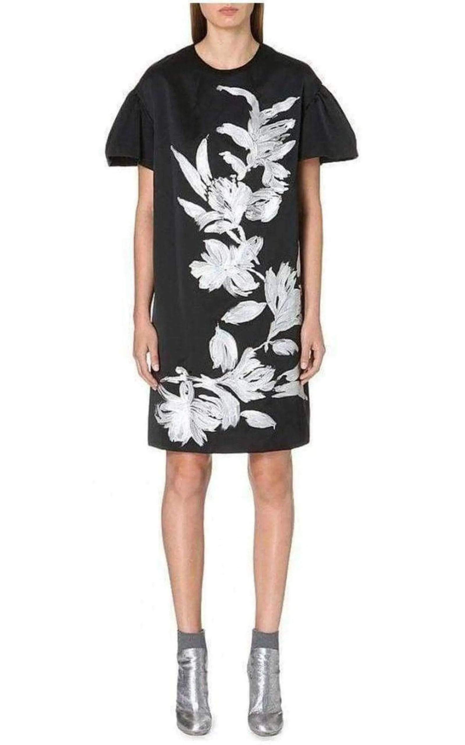 Floral Motif Silk Blend Dress sold by Runaway Catalog product image thumbnail 2