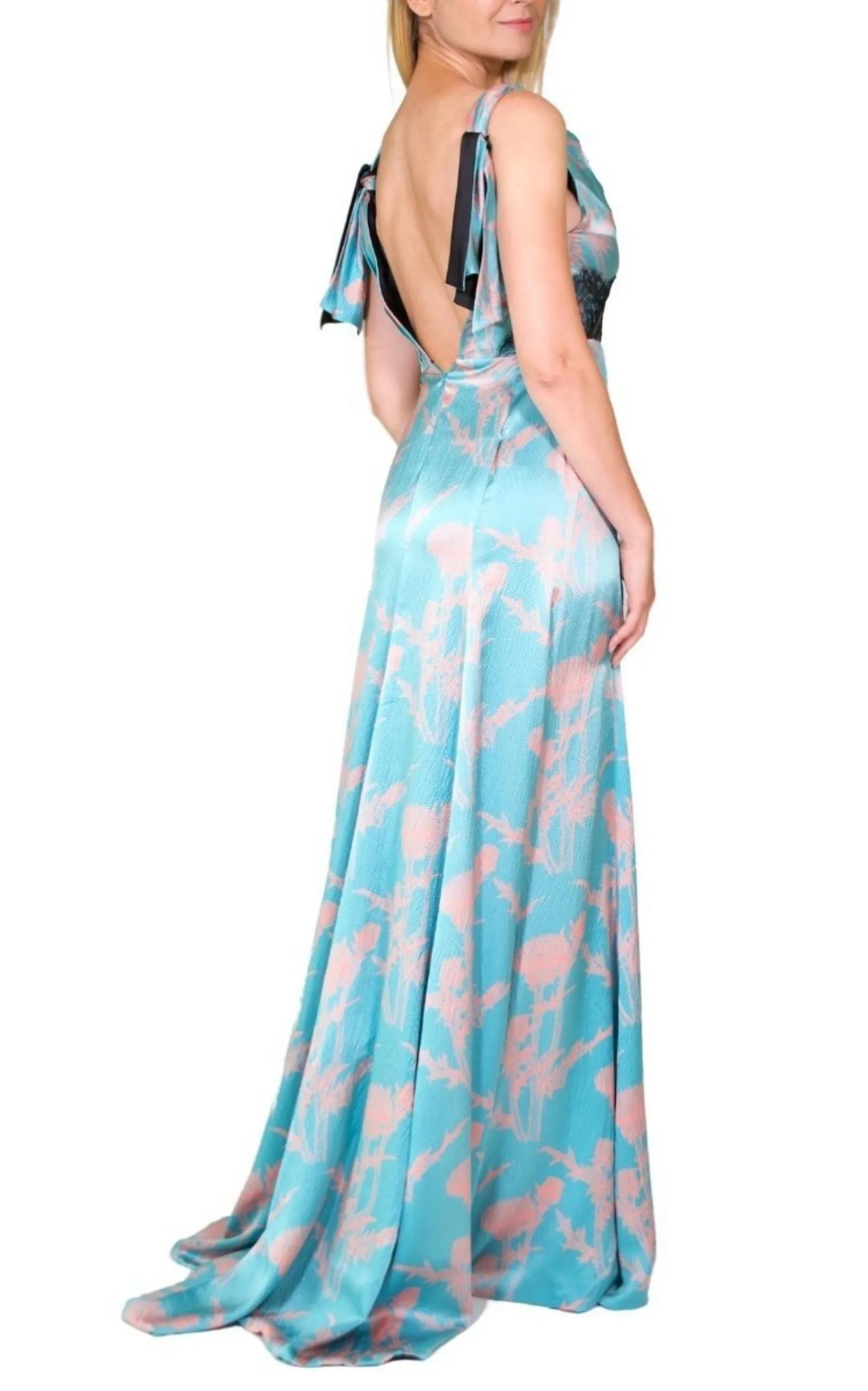 Azur Blue Coral Silk Gown sold by Runaway Catalog product image thumbnail 4