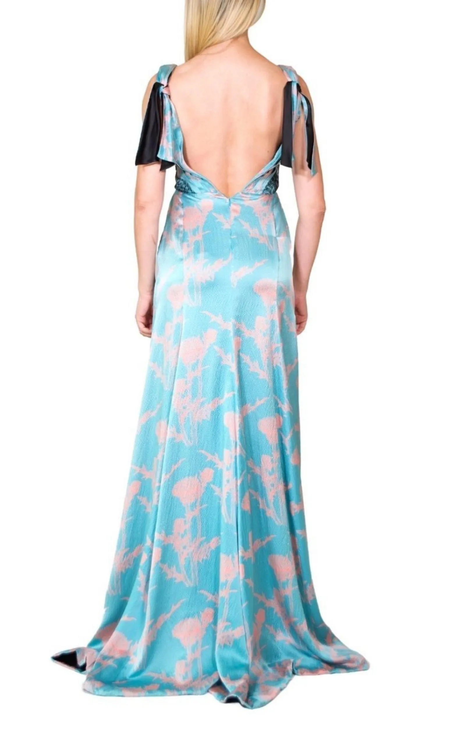 Azur Blue Coral Silk Gown sold by Runaway Catalog product image thumbnail 3