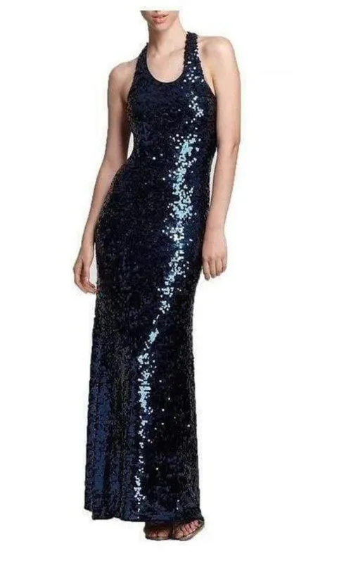 Allure Blue Sequined Maxi Dress sold by Runaway Catalog