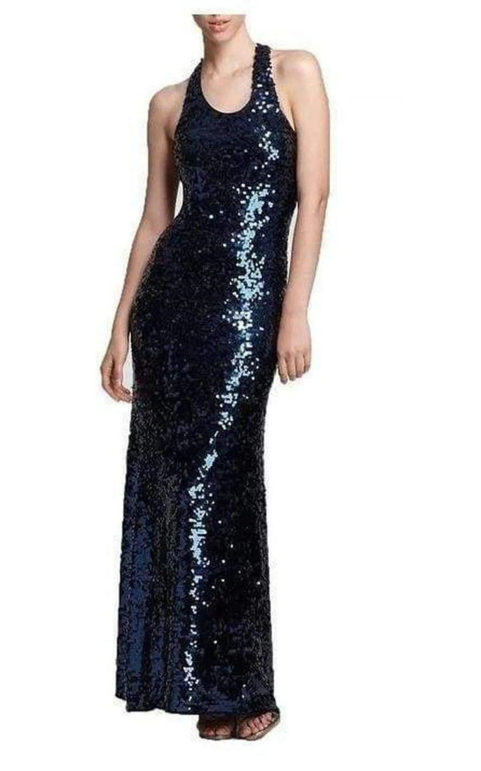 Allure Blue Sequined Maxi Dress sold by Runaway Catalog