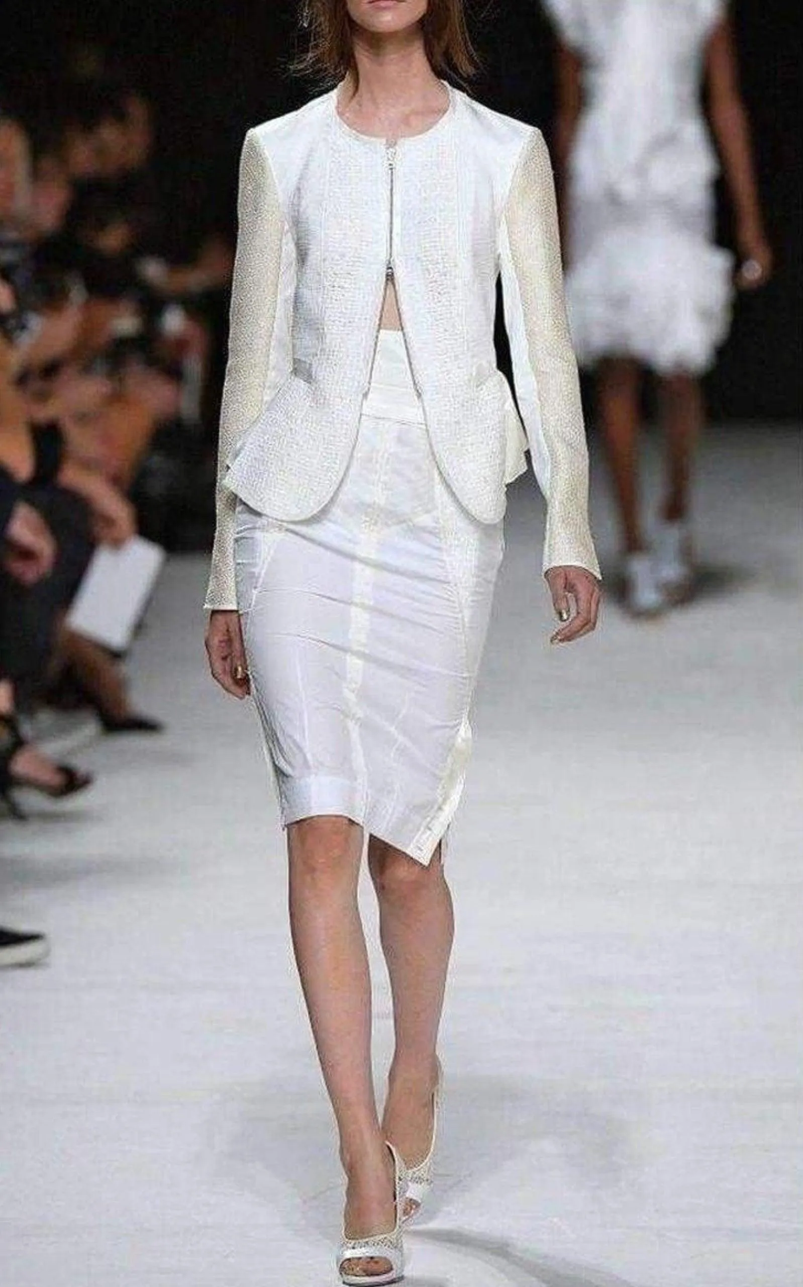 White Tailored Cotton Lace Back Jacket sold by Runaway Catalog product image thumbnail 2