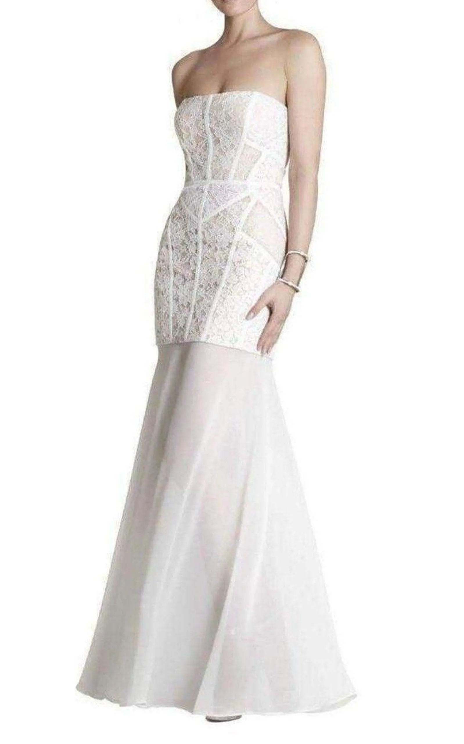 Vivienne Lace Blocked Strapless Dress sold by Runaway Catalog product image thumbnail 2