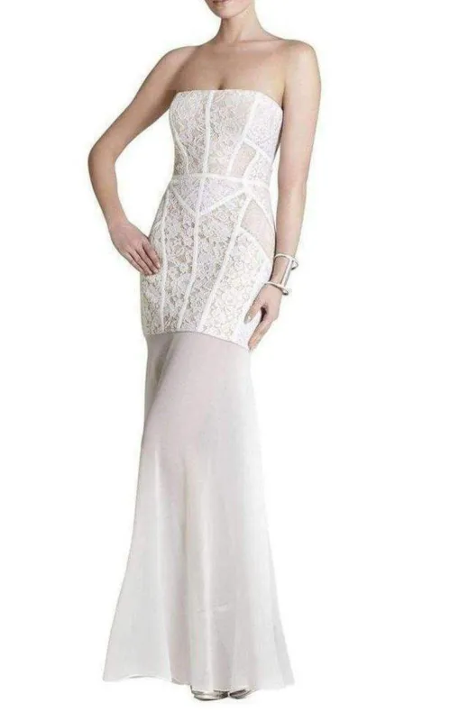 Vivienne Lace Blocked Strapless Dress sold by Runaway Catalog