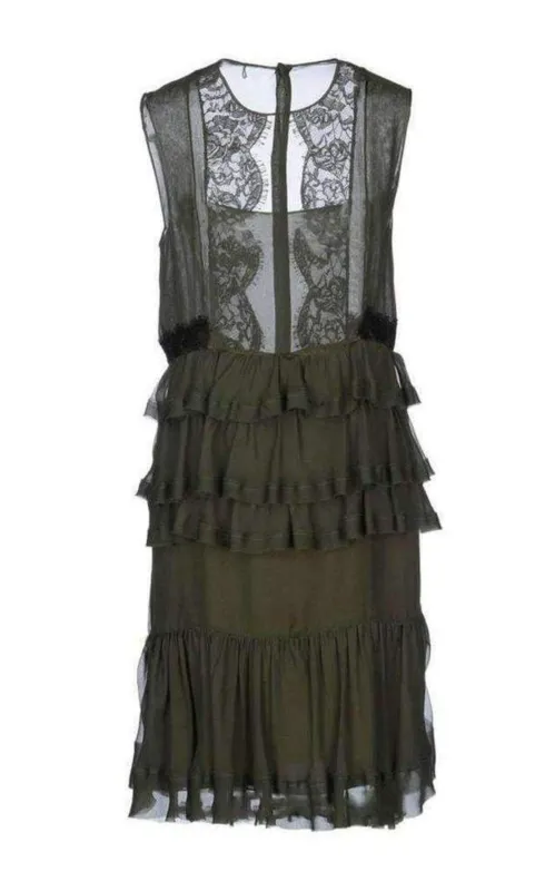 Silk Lace Ruffled Dress made by Emilio Pucci