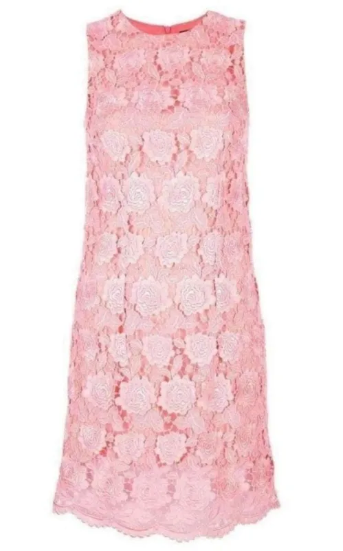 Coral Lace Overlay Dress made by Christopher Kane