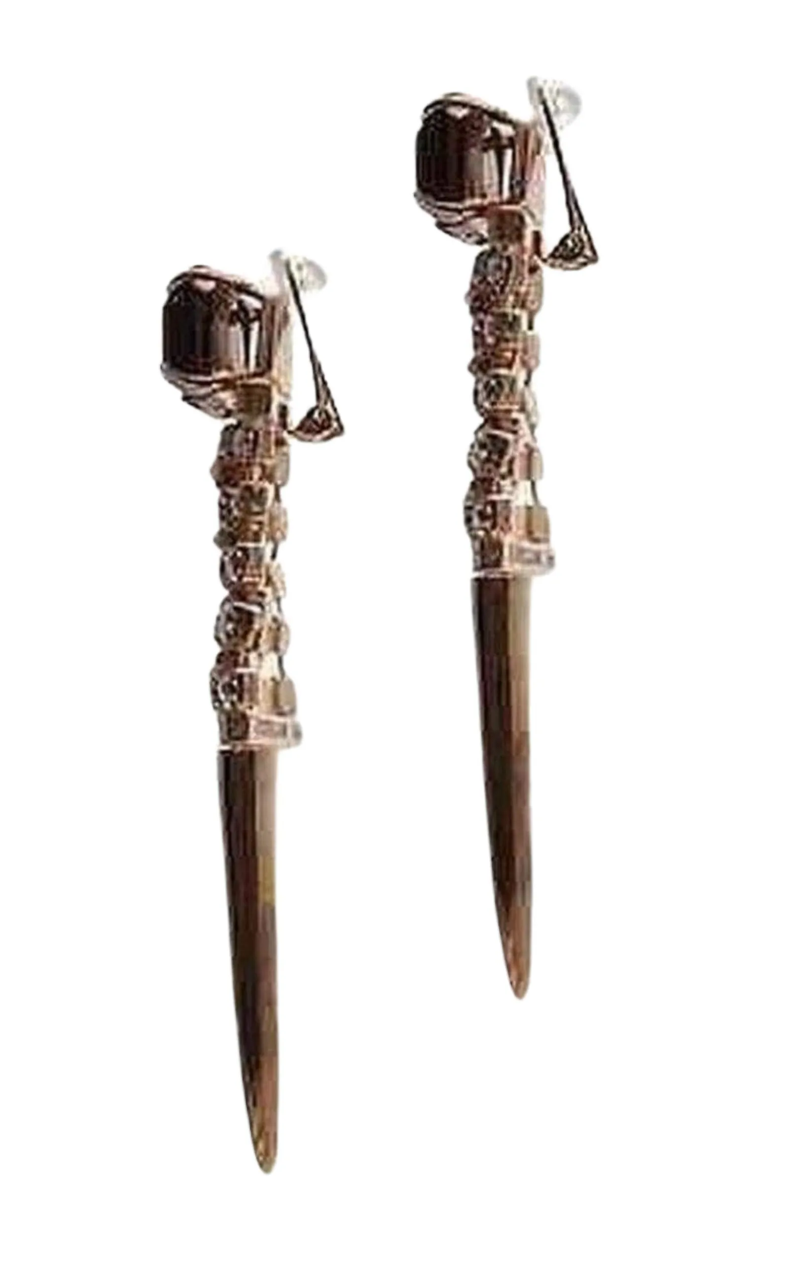 Brass Rhinestone Tiger Eye Clip On Earrings sold by Runaway Catalog product image thumbnail 2