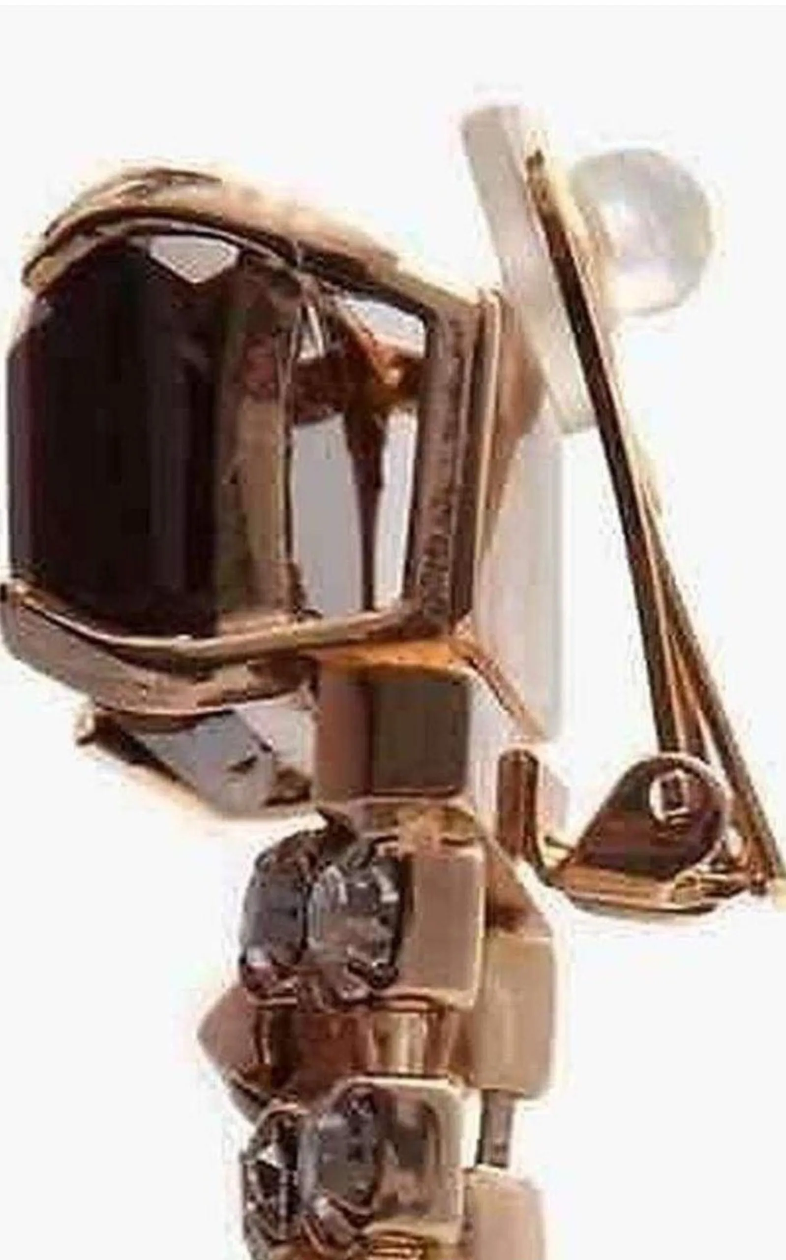 Brass Rhinestone Tiger Eye Clip On Earrings sold by Runaway Catalog product image thumbnail 3