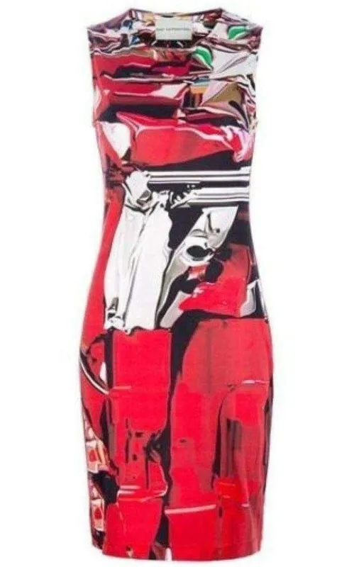 Sleeveless Print Silk Dress made by MARY KATRANTZOU