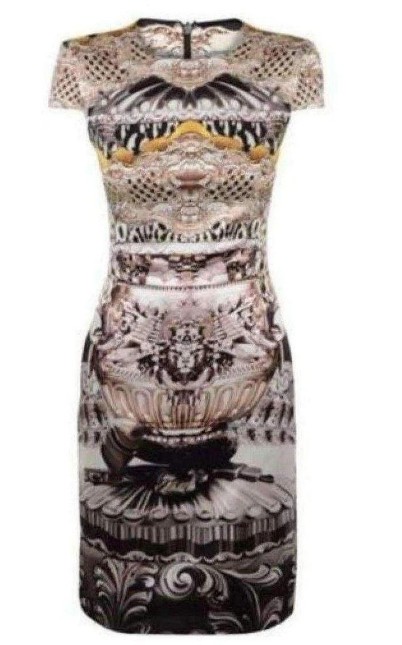Ebony Scroll Print Silk Dress sold by Runaway Catalog