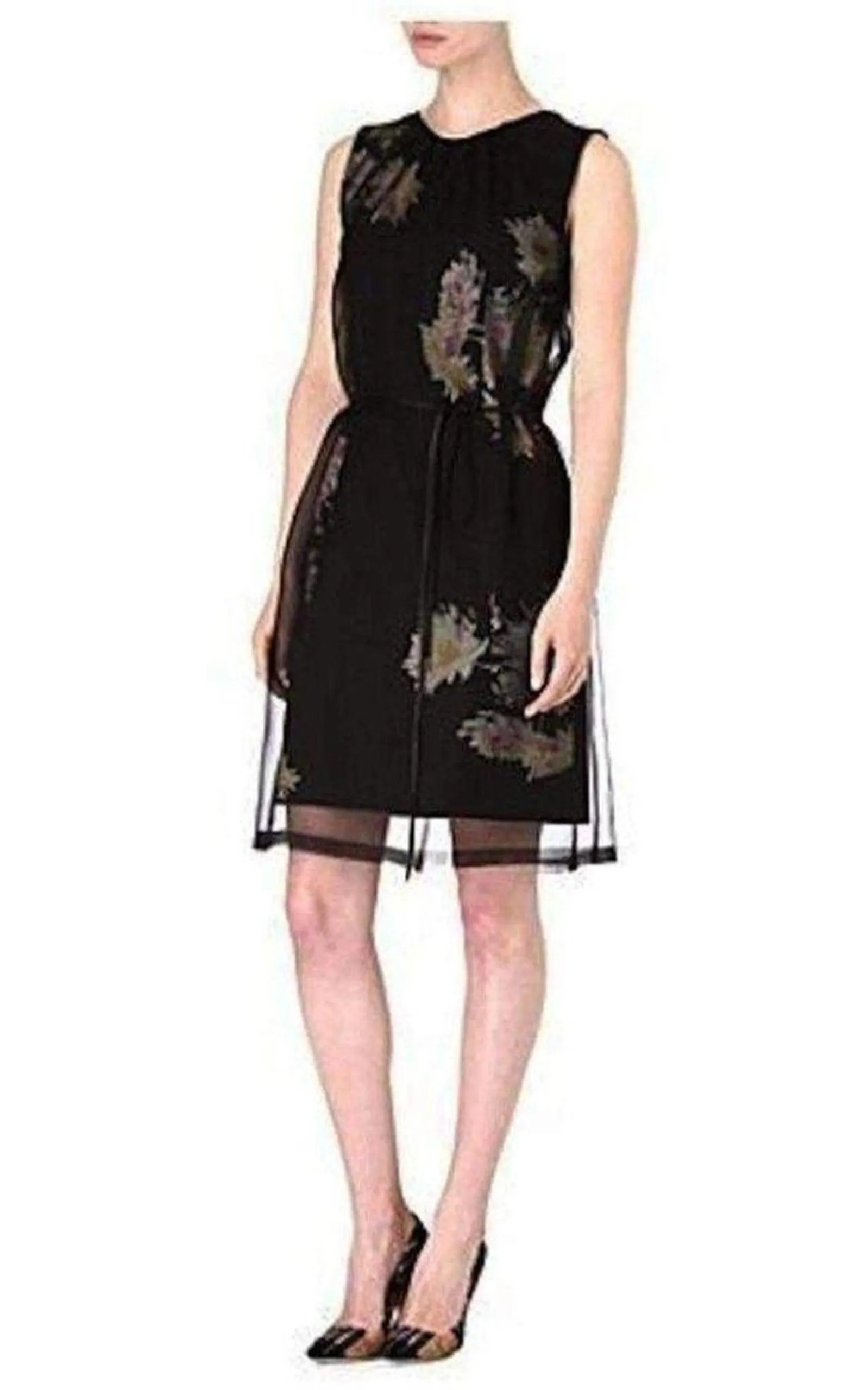Organza Overlay Floral Silk-blend Dress sold by Runaway Catalog product image thumbnail 2