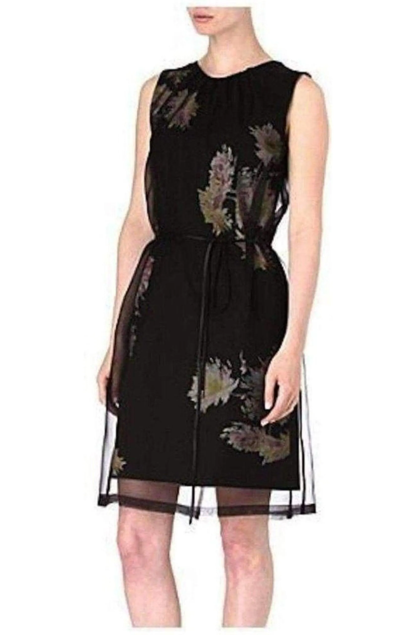 Organza Overlay Floral Silk-blend Dress sold by Runaway Catalog product image thumbnail 3