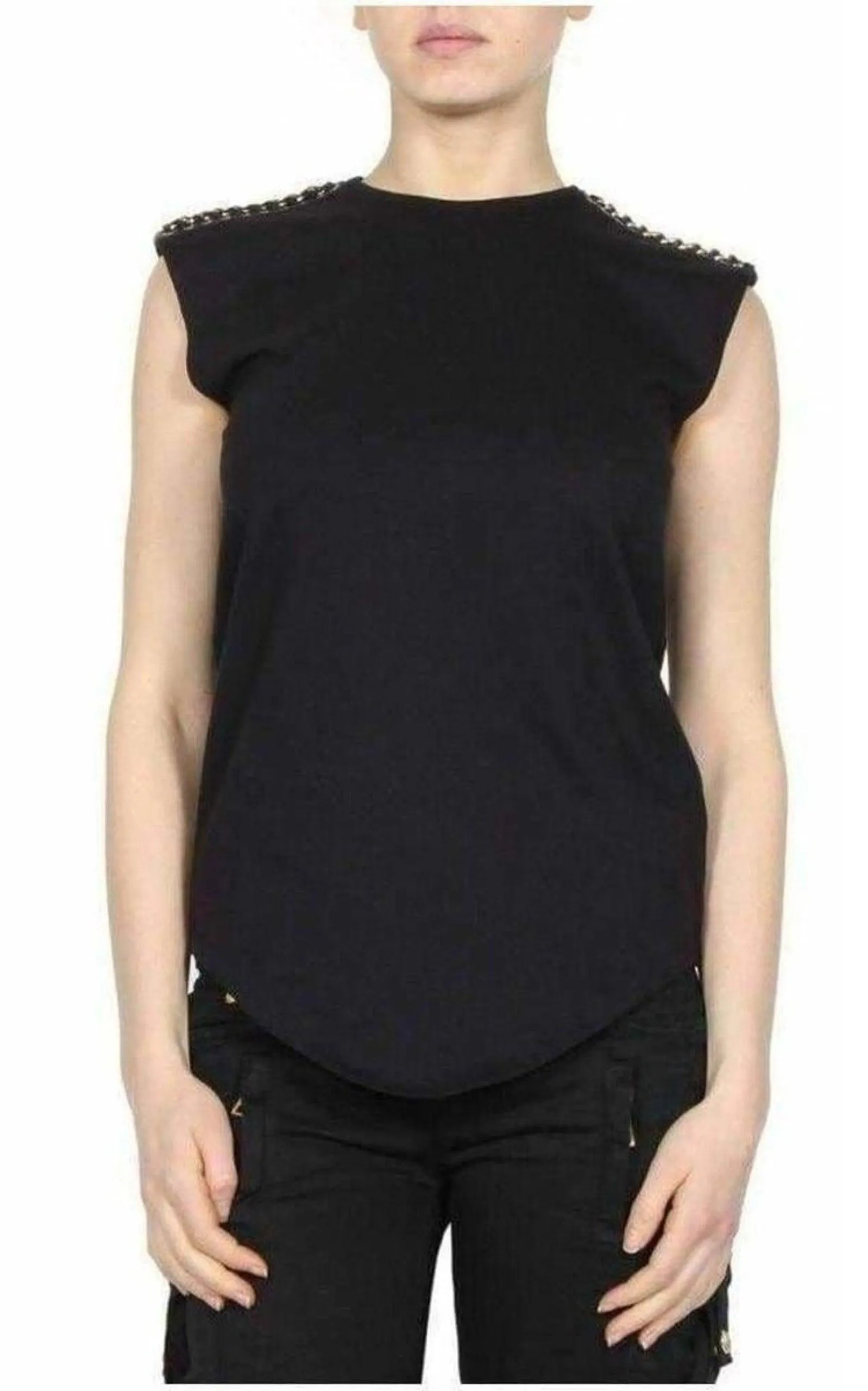 Black & Gold Chain Trimmed Tank Top sold by Runaway Catalog product image thumbnail 2